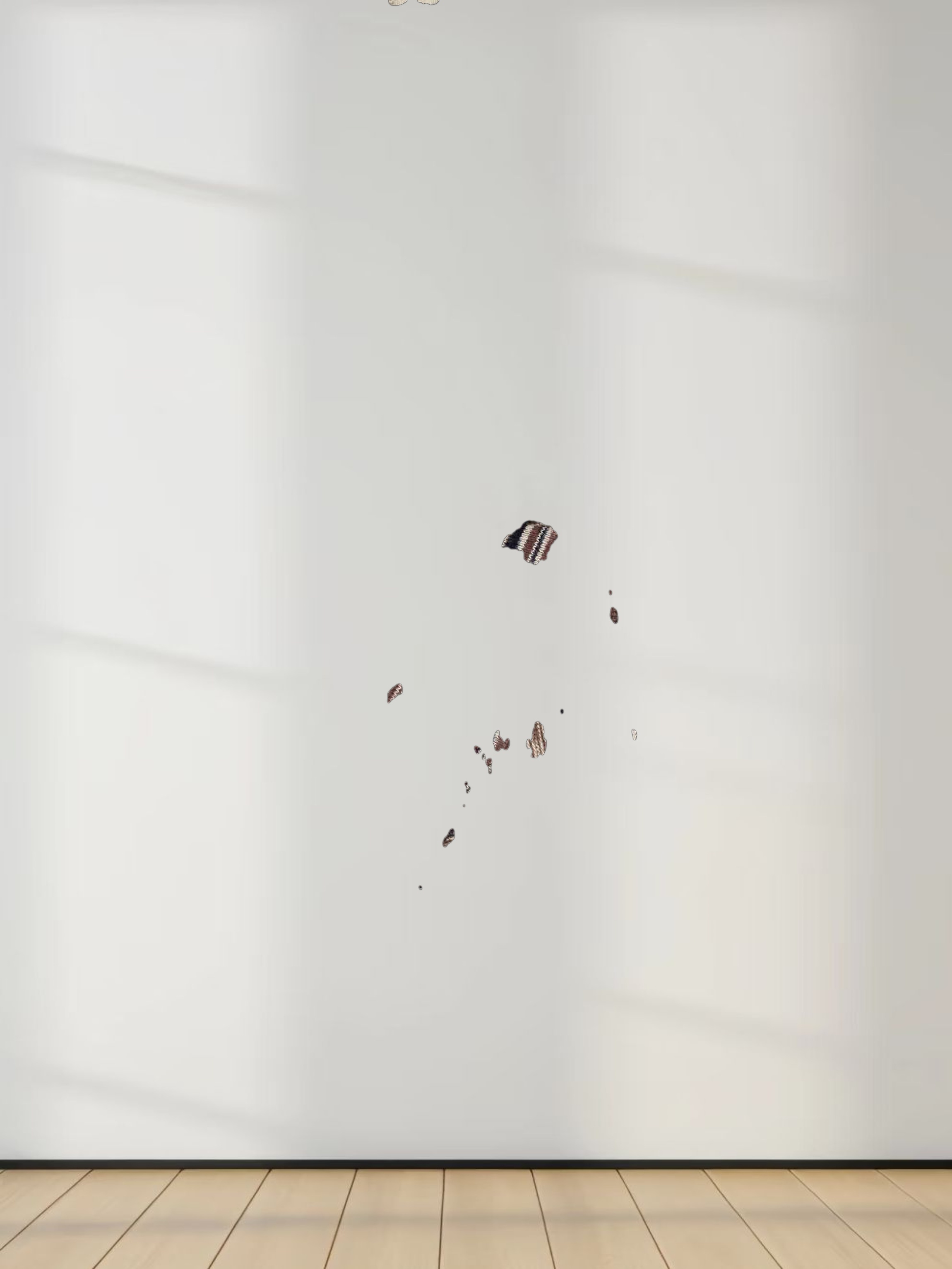 Abstract Stripe Knit Turtleneck-Brown