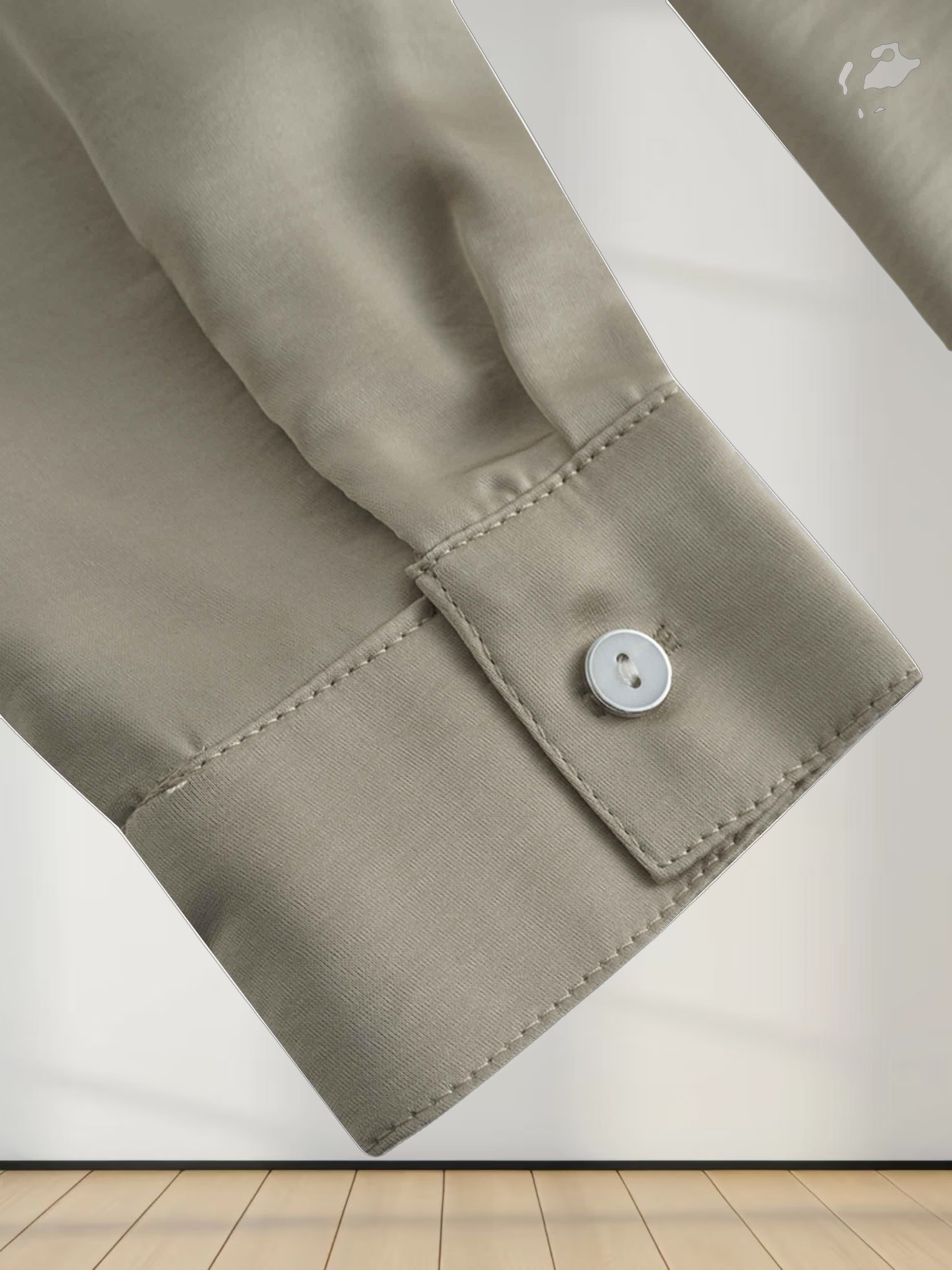 High/Low Faux Satin Crossover Top-Celery Green