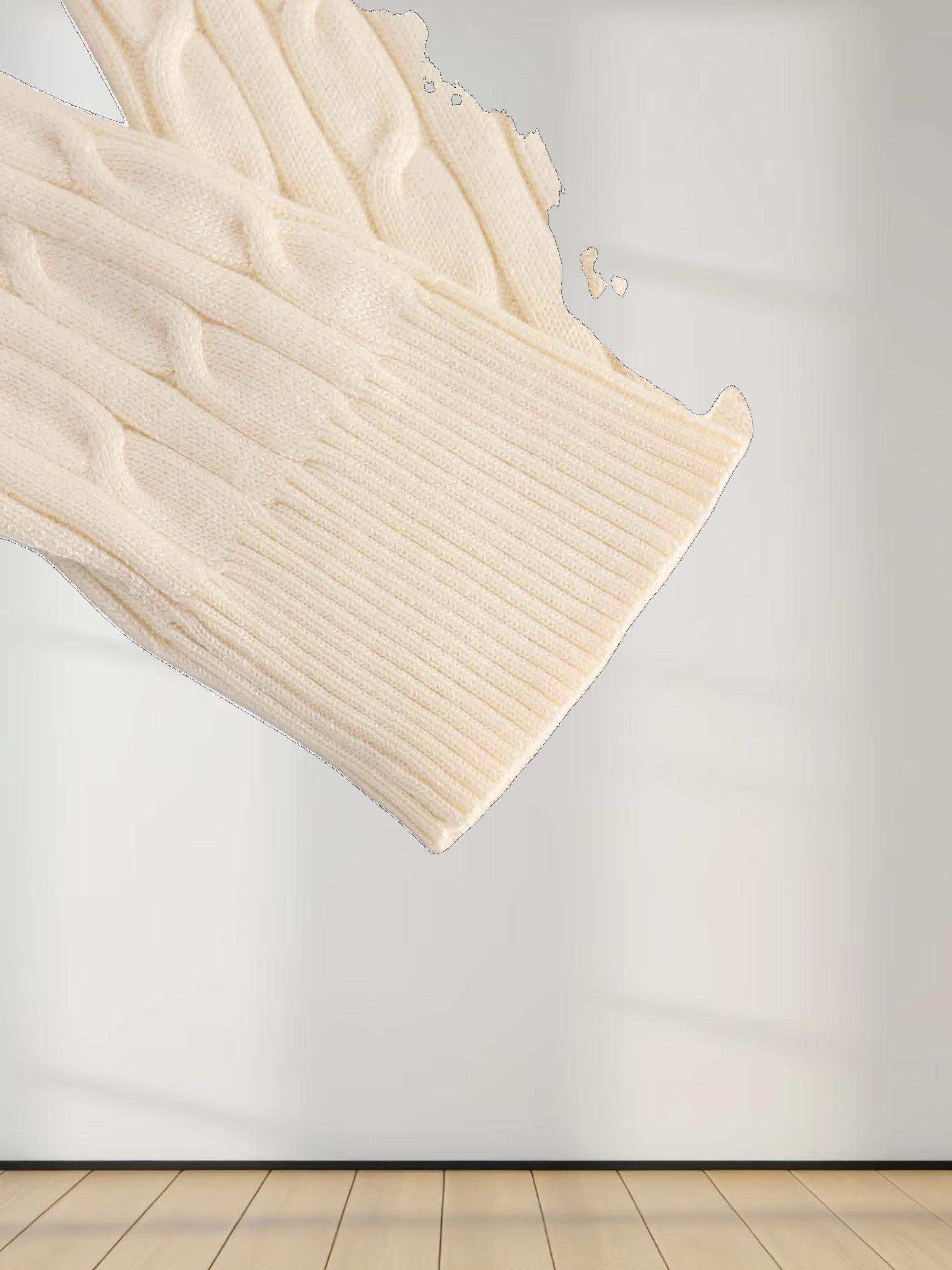 Knit Cable Sweater-Ivory