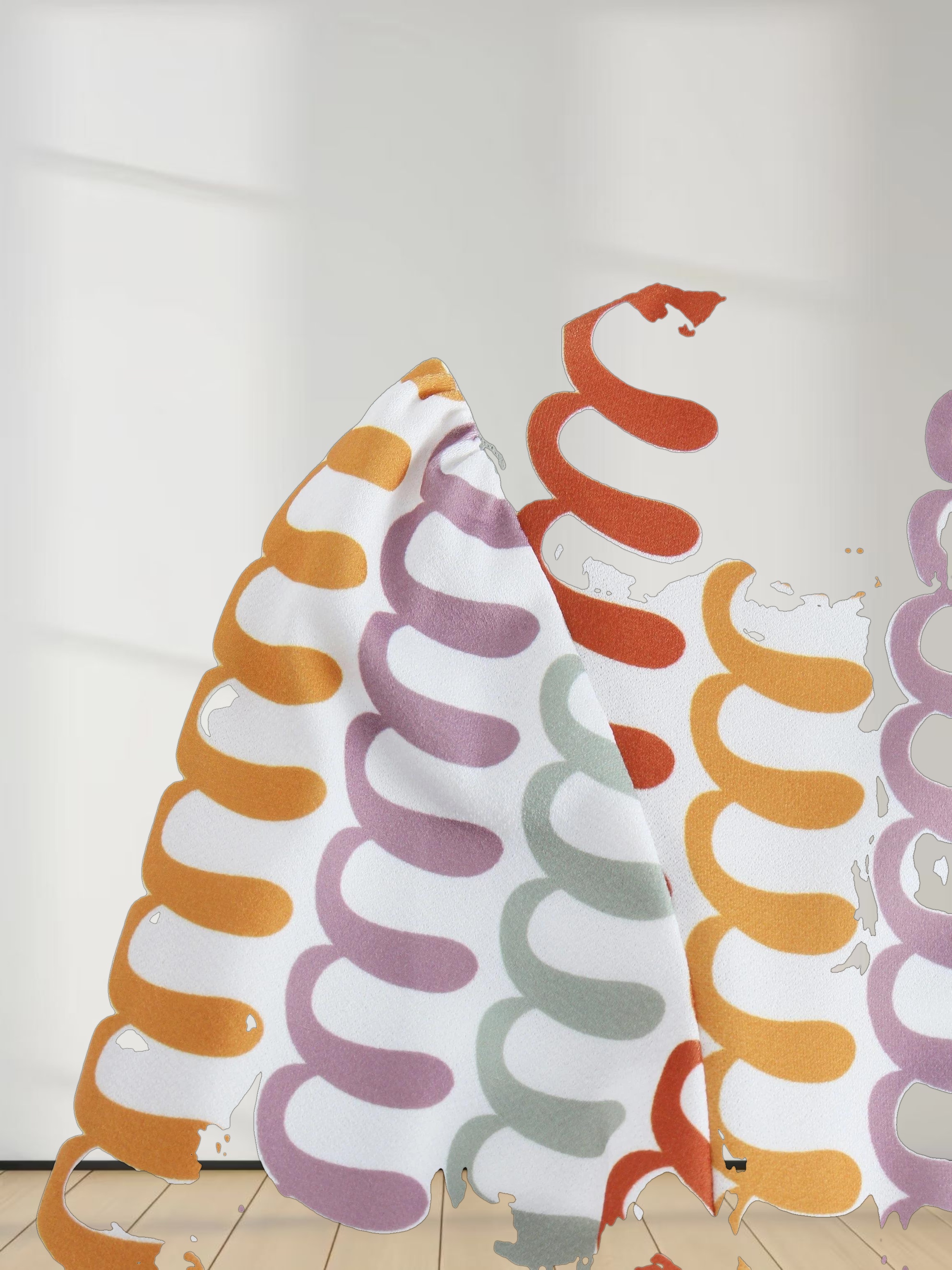 Front Knot Pleat Dress-Ribbon Design