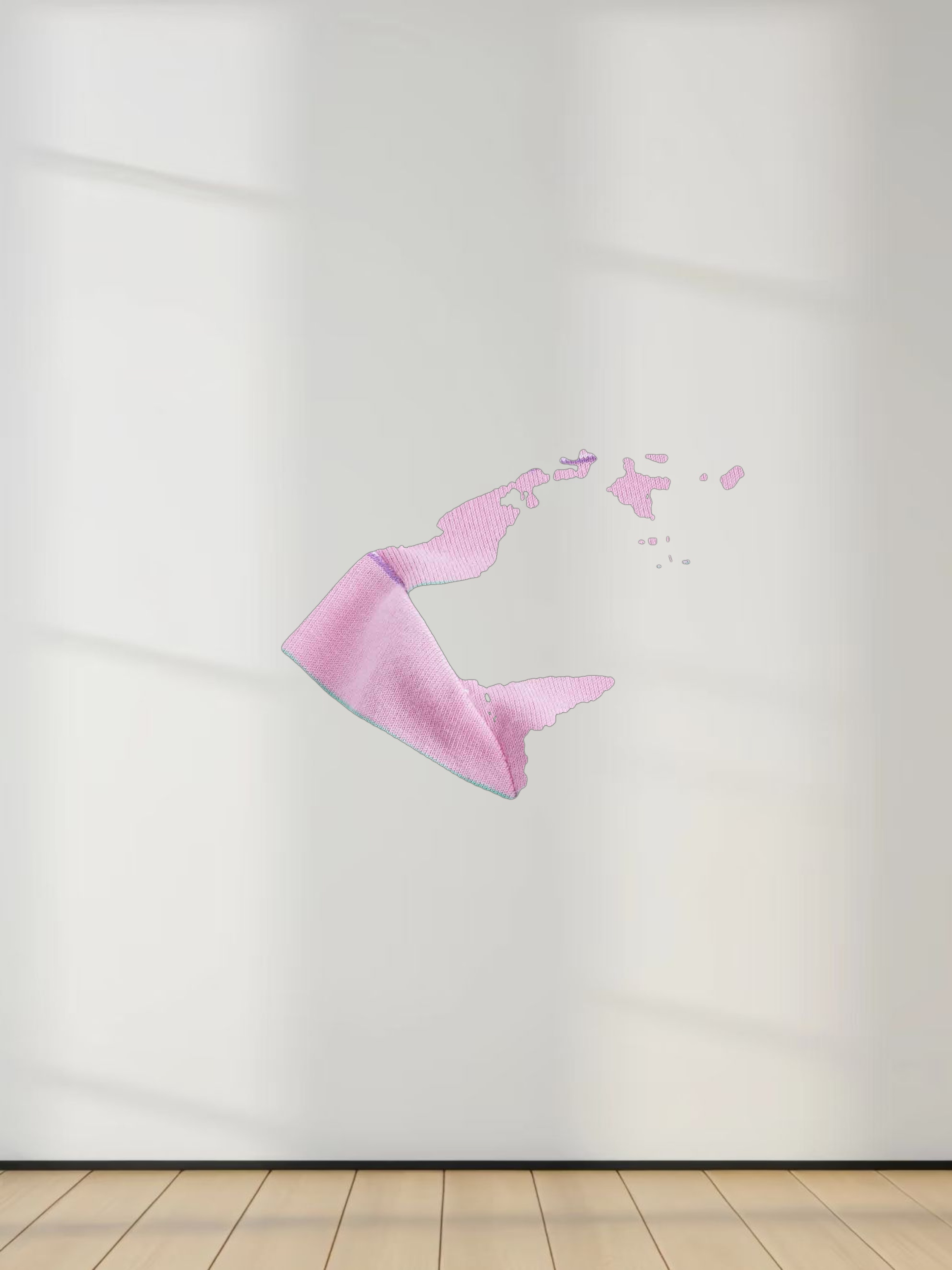 Flat Striped Crew Tee 3Q-Pink