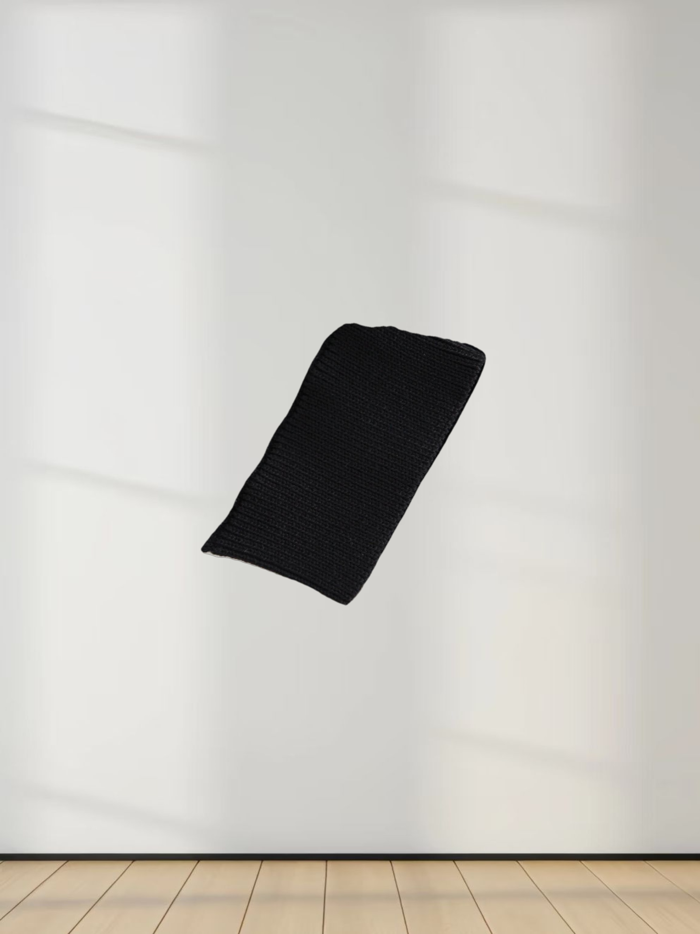 Pointelle Knit Sweater-Black