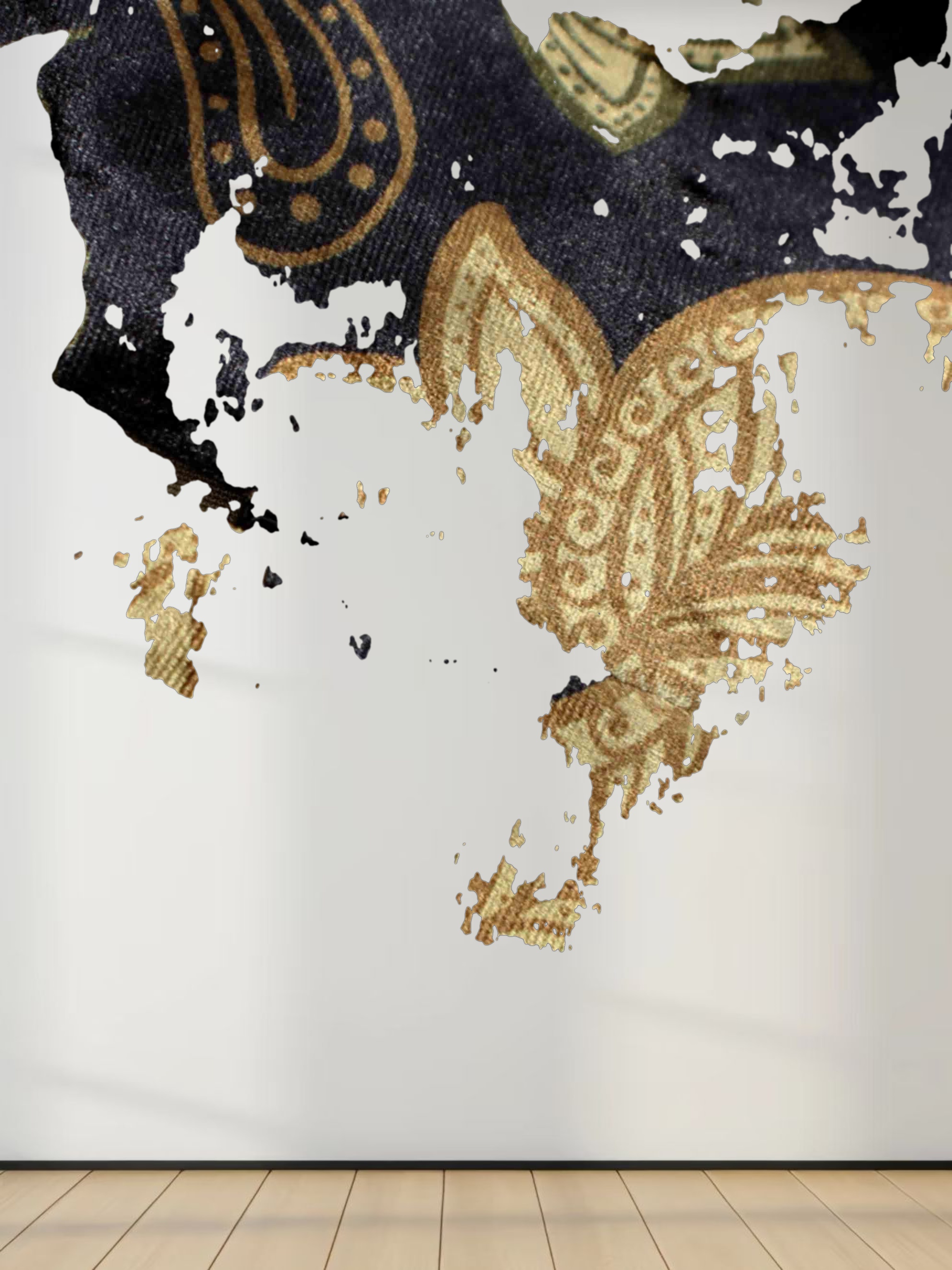 Velour Front Knot Maxi Dress-Gold Paisley