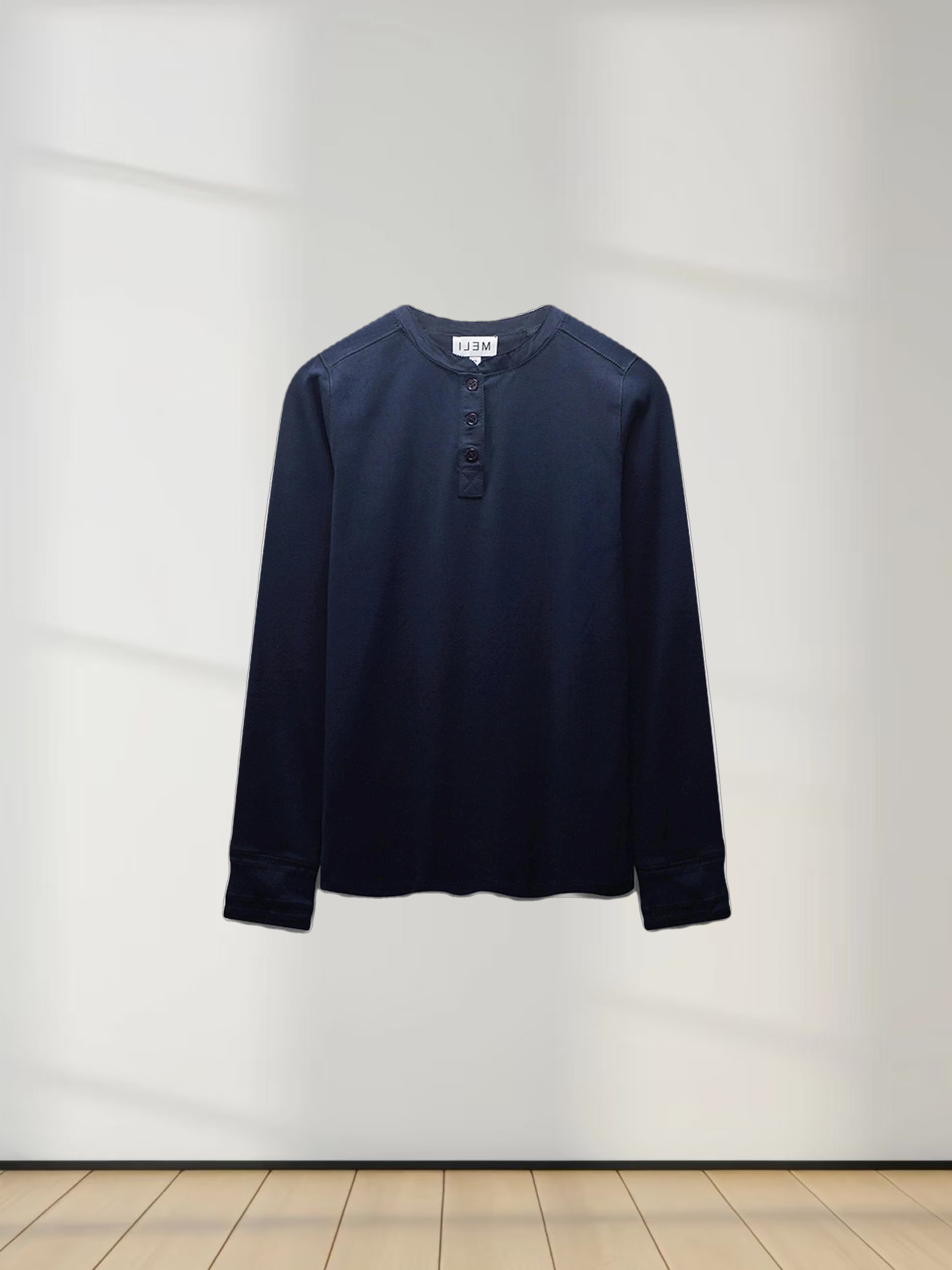Trim Detail Henley-Navy