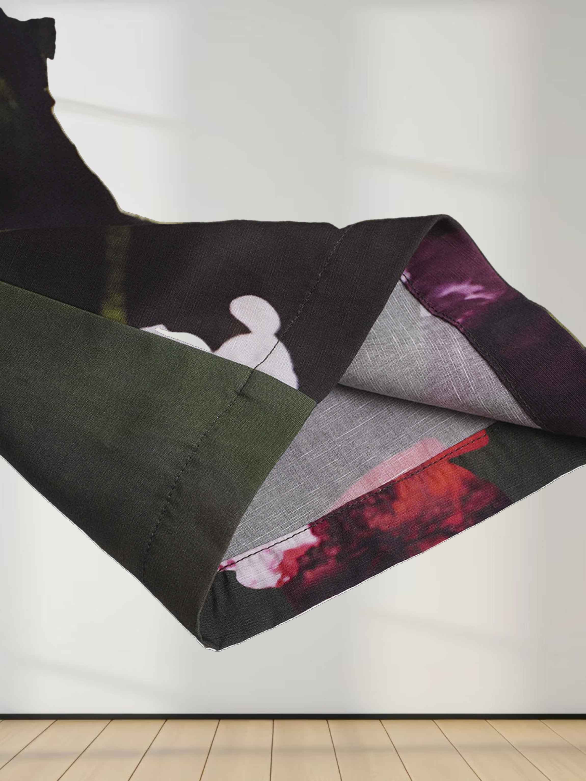 Empire Waist Puff Sleeve Dress-Green Forest