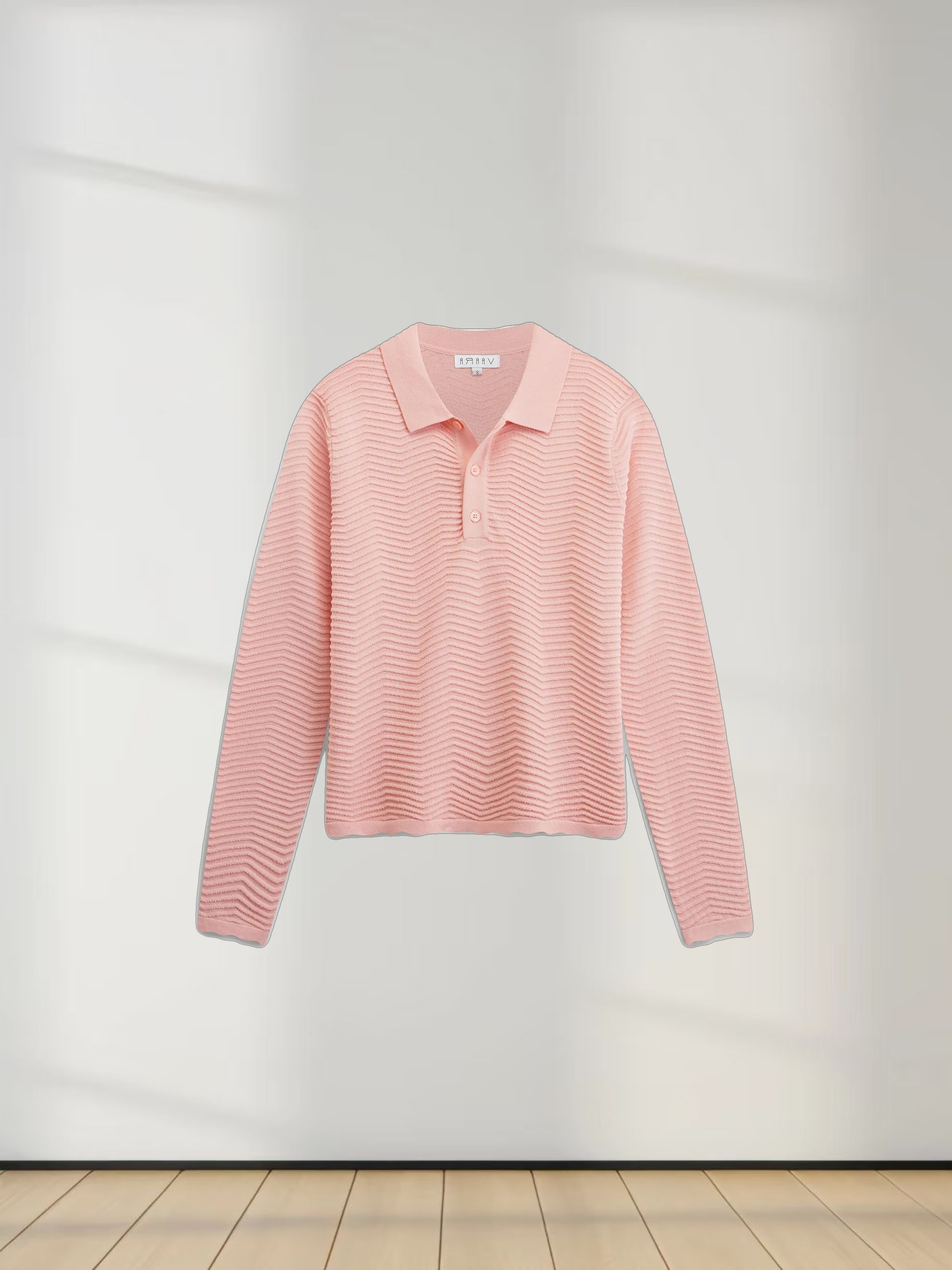 Scallop Edge Collar Sweater-Summer Blush