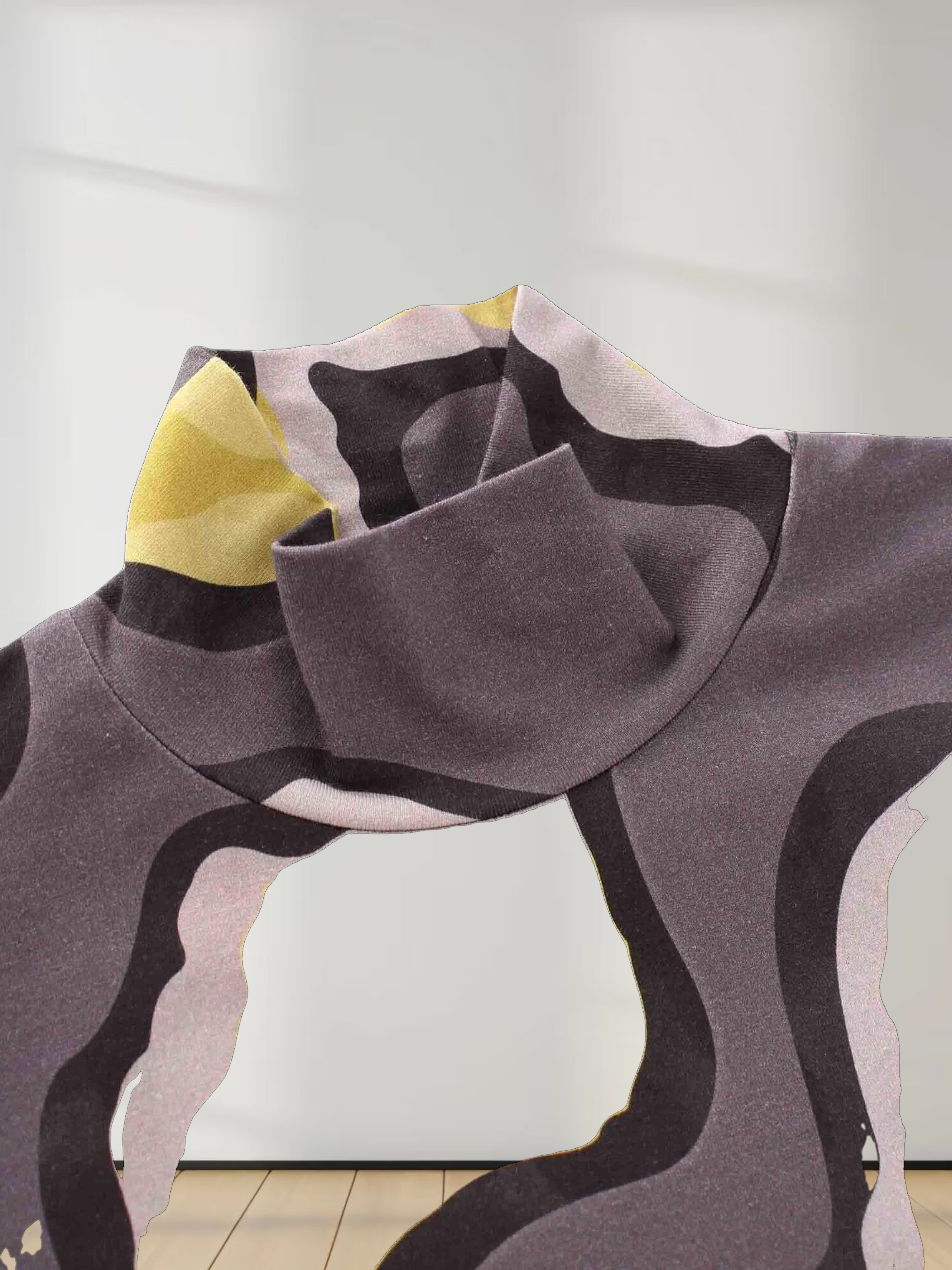 Printed Modal Turtleneck-Yellow Lightning