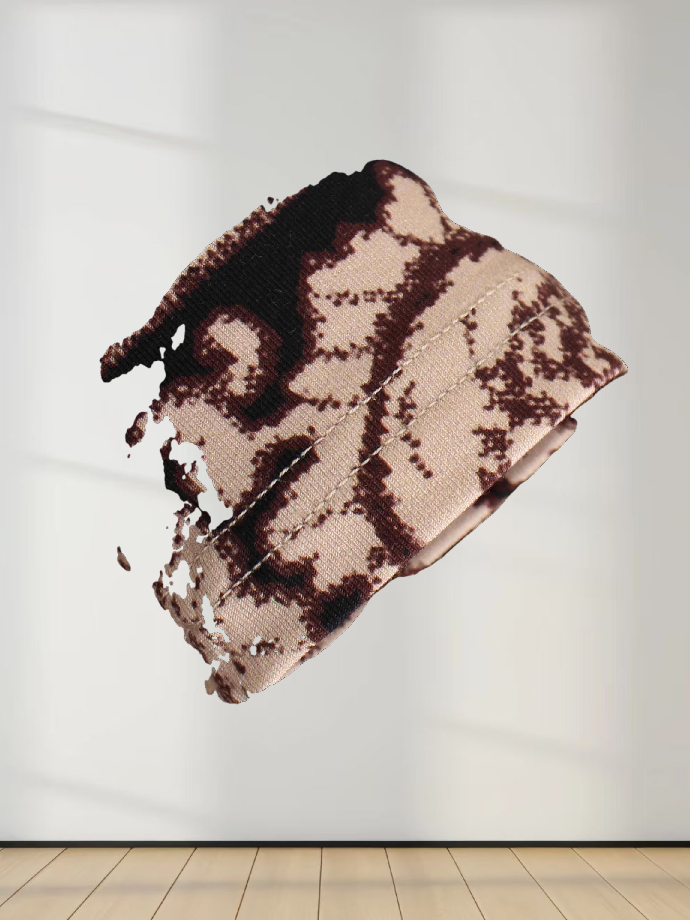 Printed Modal Turtleneck-Paisley Taupe