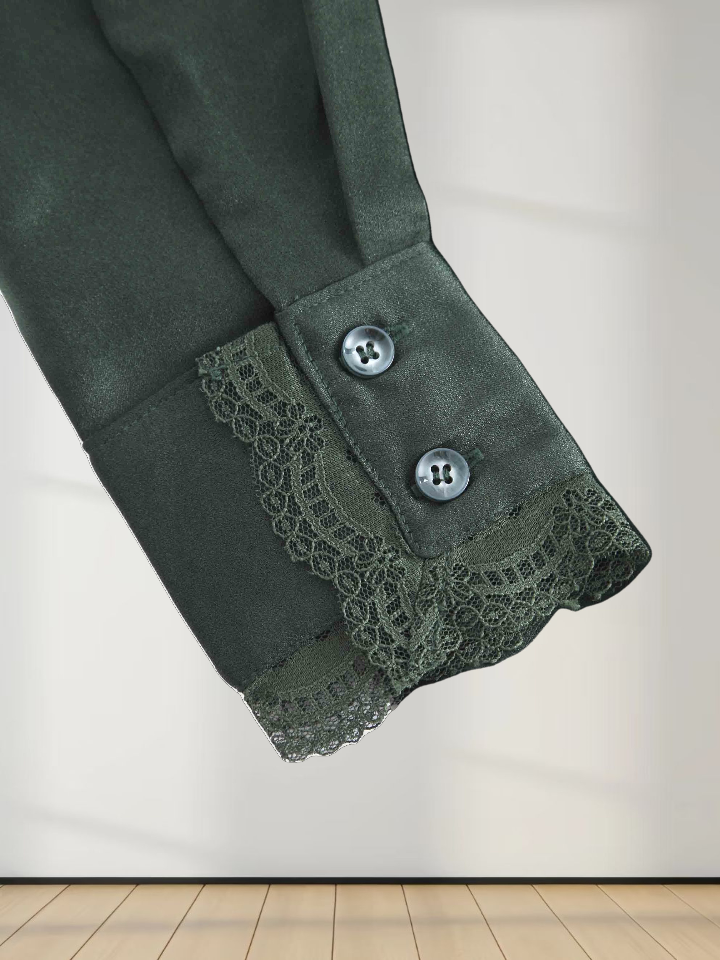 Double Layer Hem Dress-Green