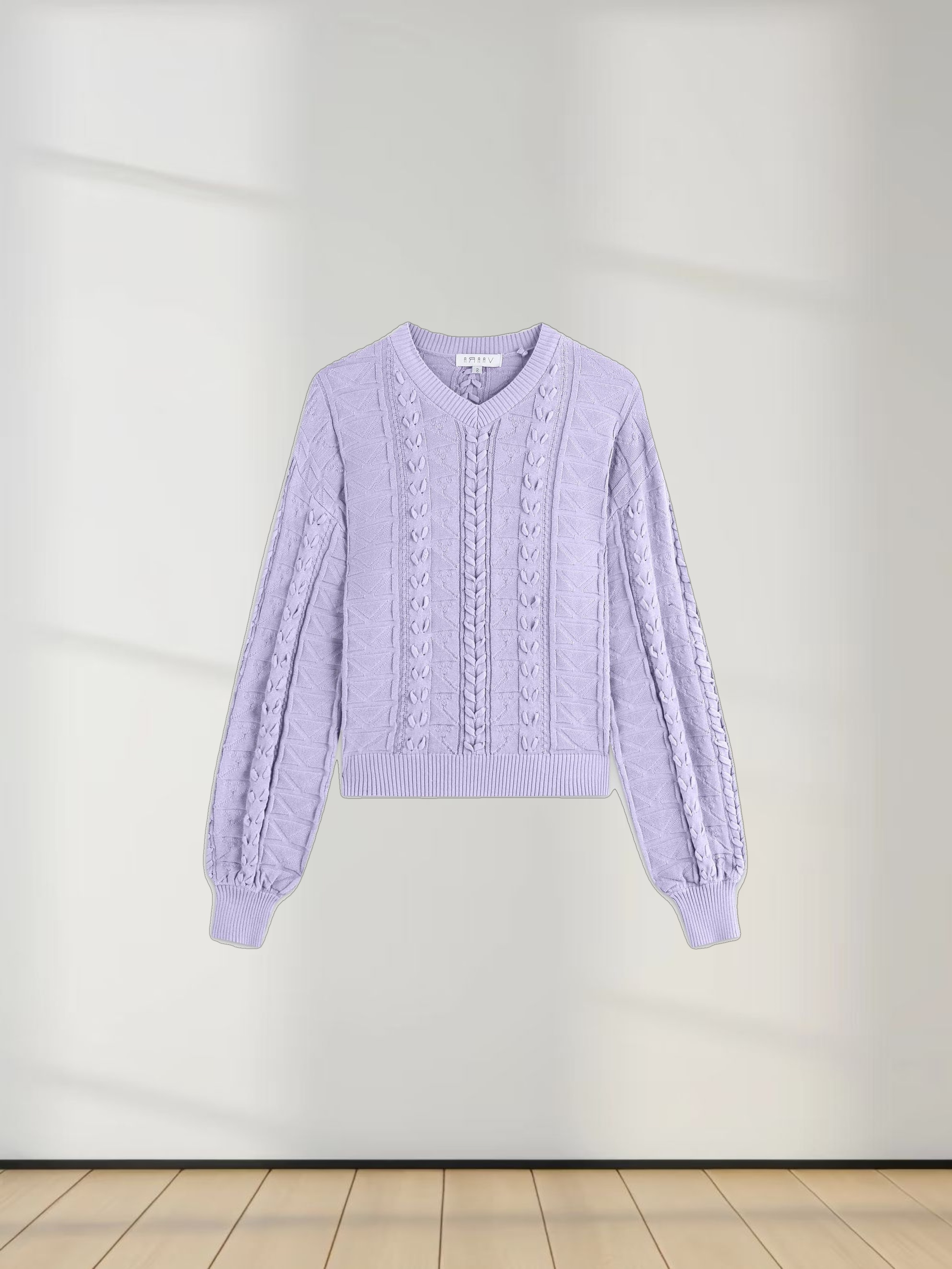 Cross Stitch Sweater-Lavender