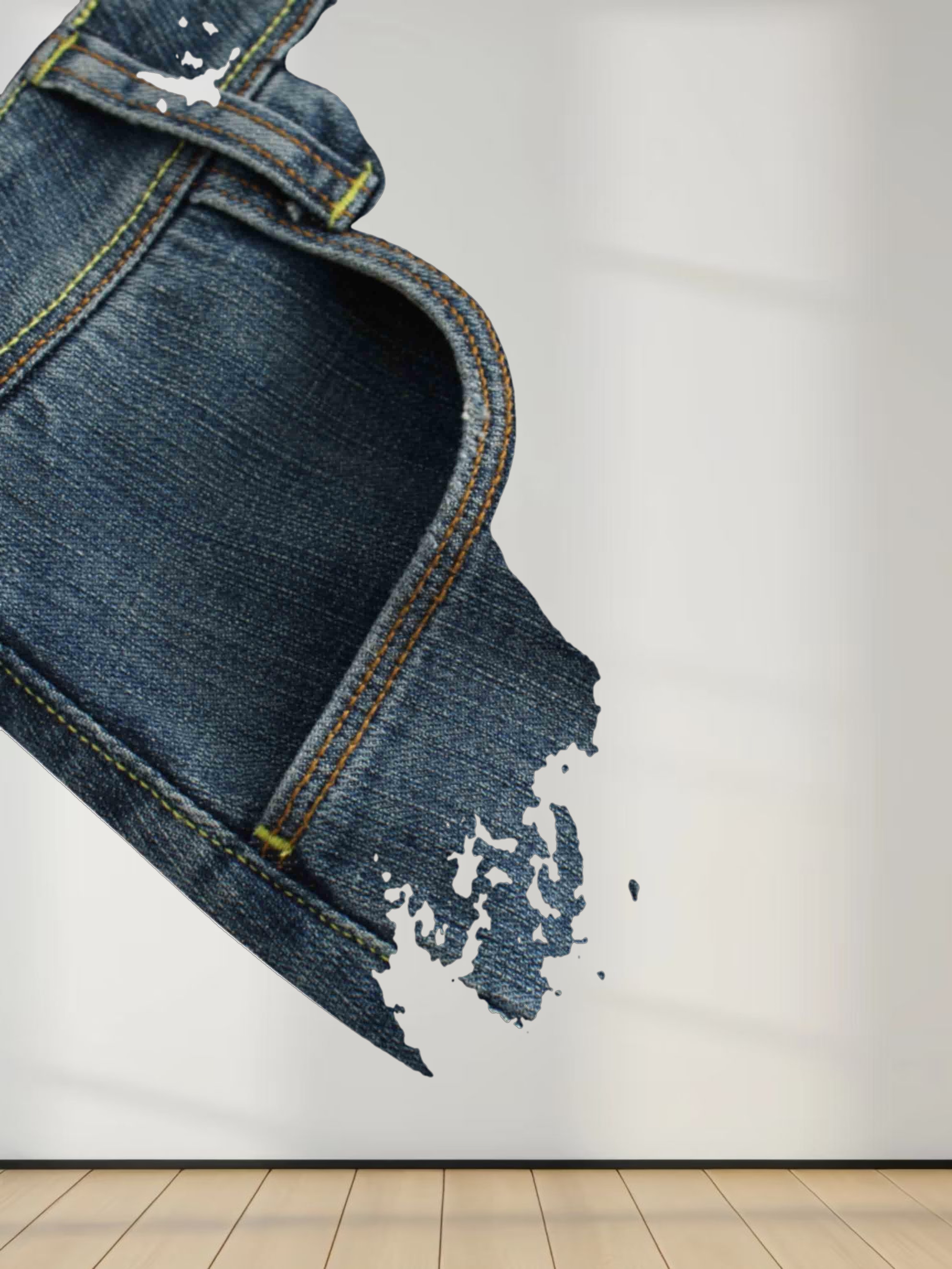 Front Kick Pleat Denim Skirt-Blue