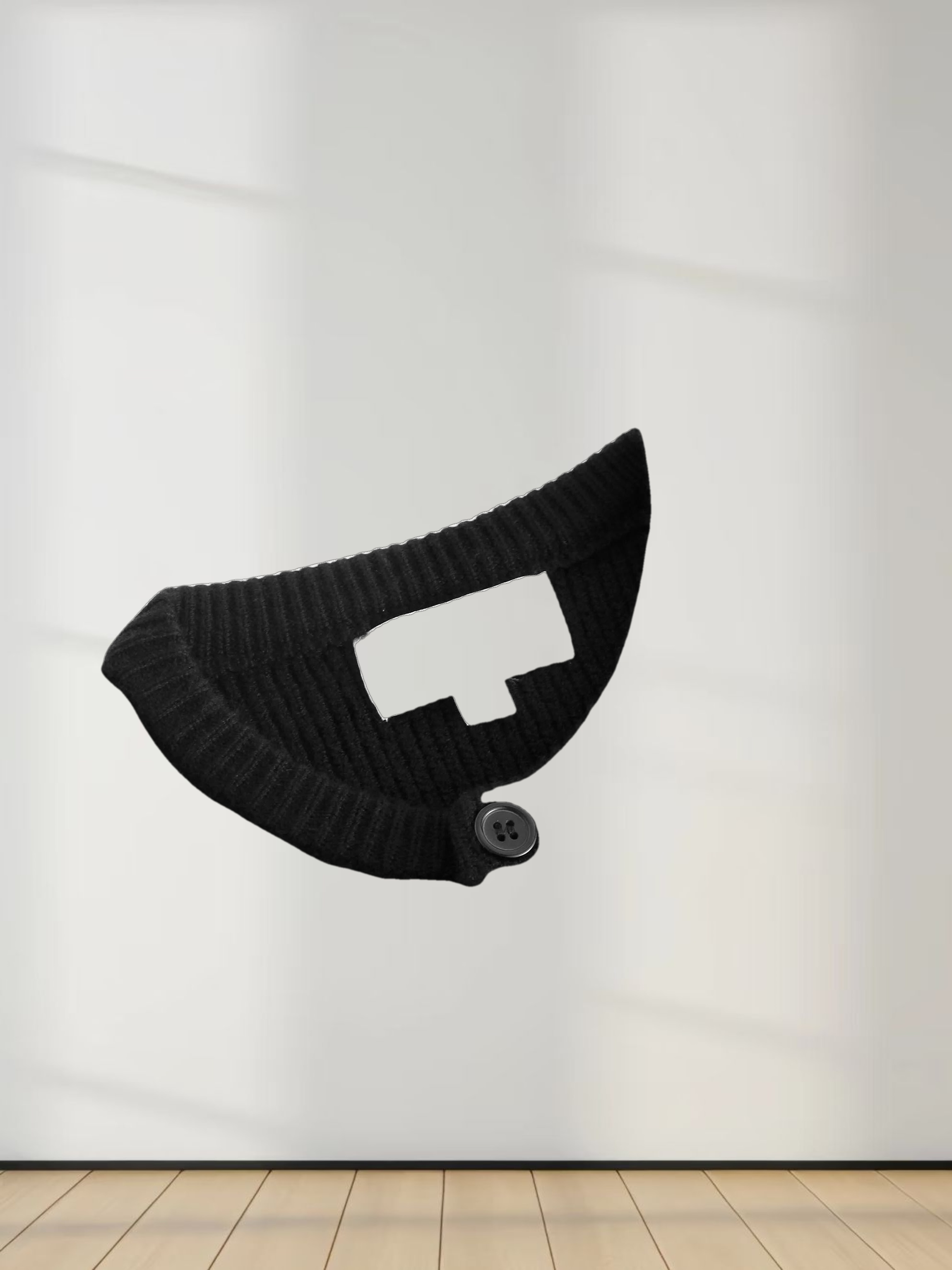 Textured Crew Cardigan-Black