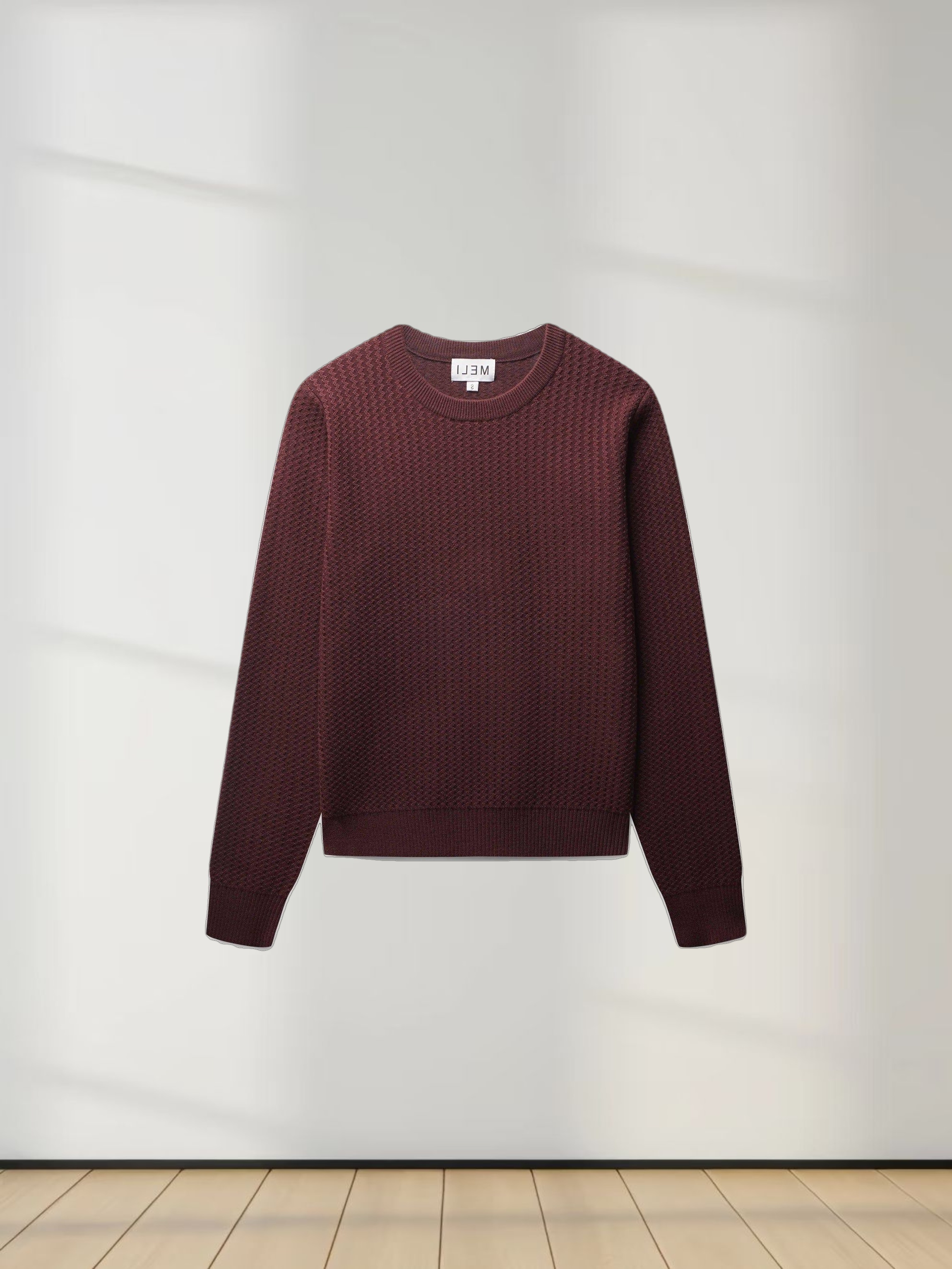 Waffle Wave Sweater- Solid Brown