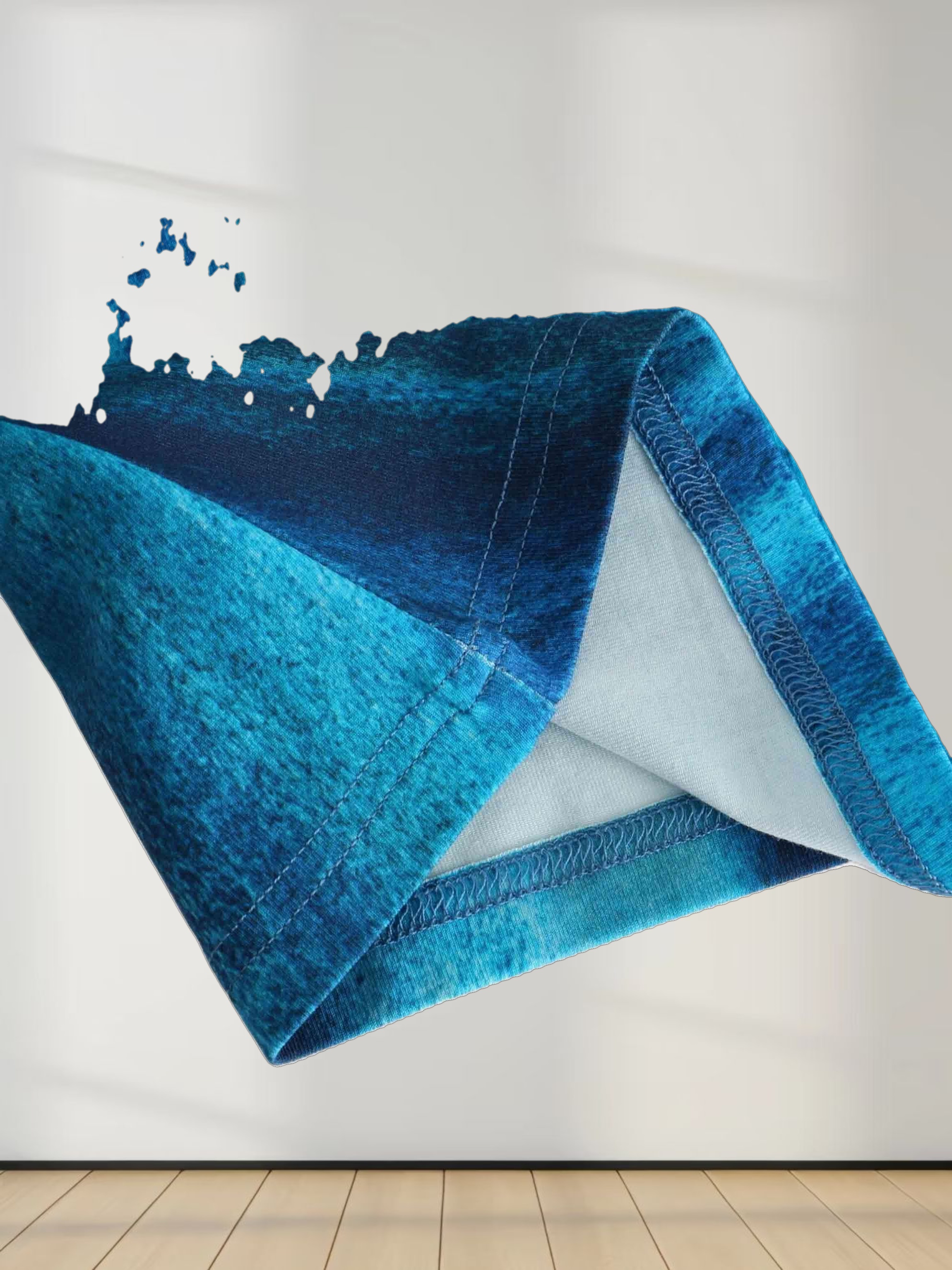 Printed Modal Turtleneck-Blue Ombre