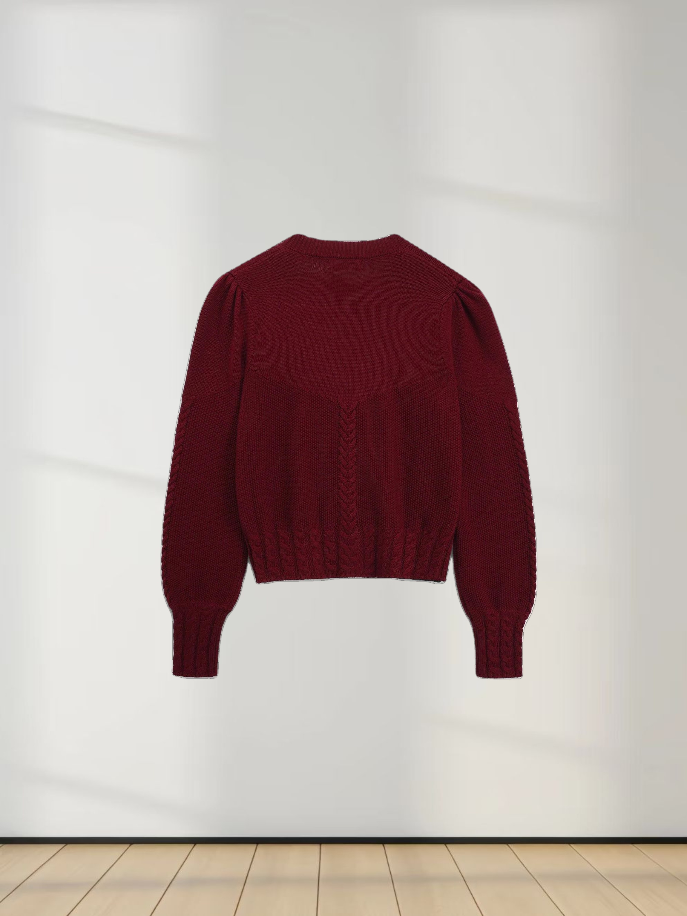 Embroidered Cardigan-Burgundy Floral