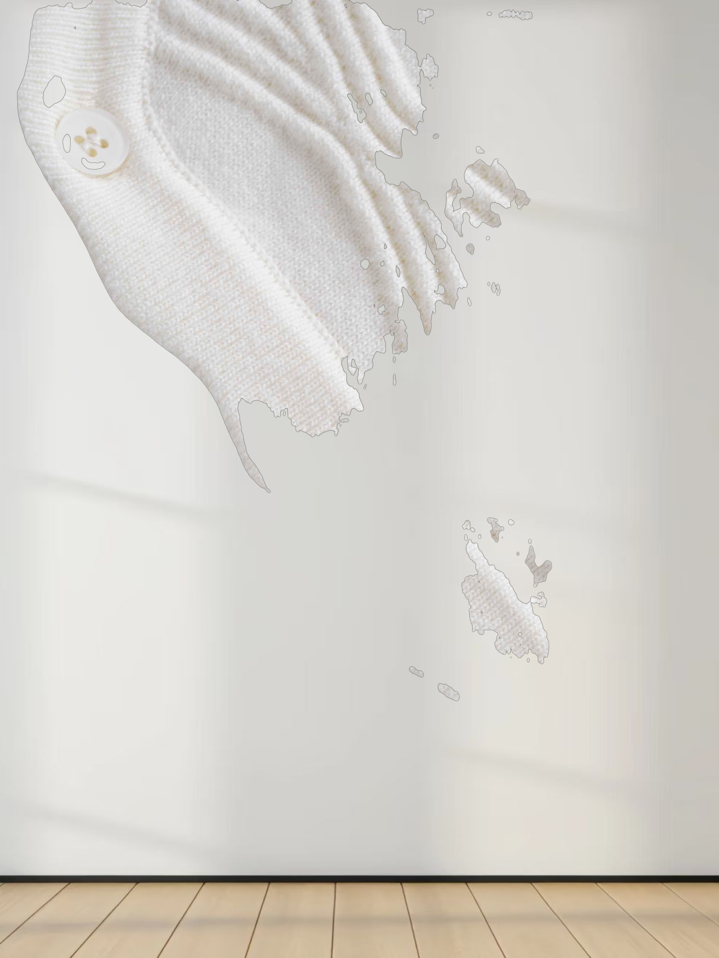 Scalloped Edge Cardigan-Ivory