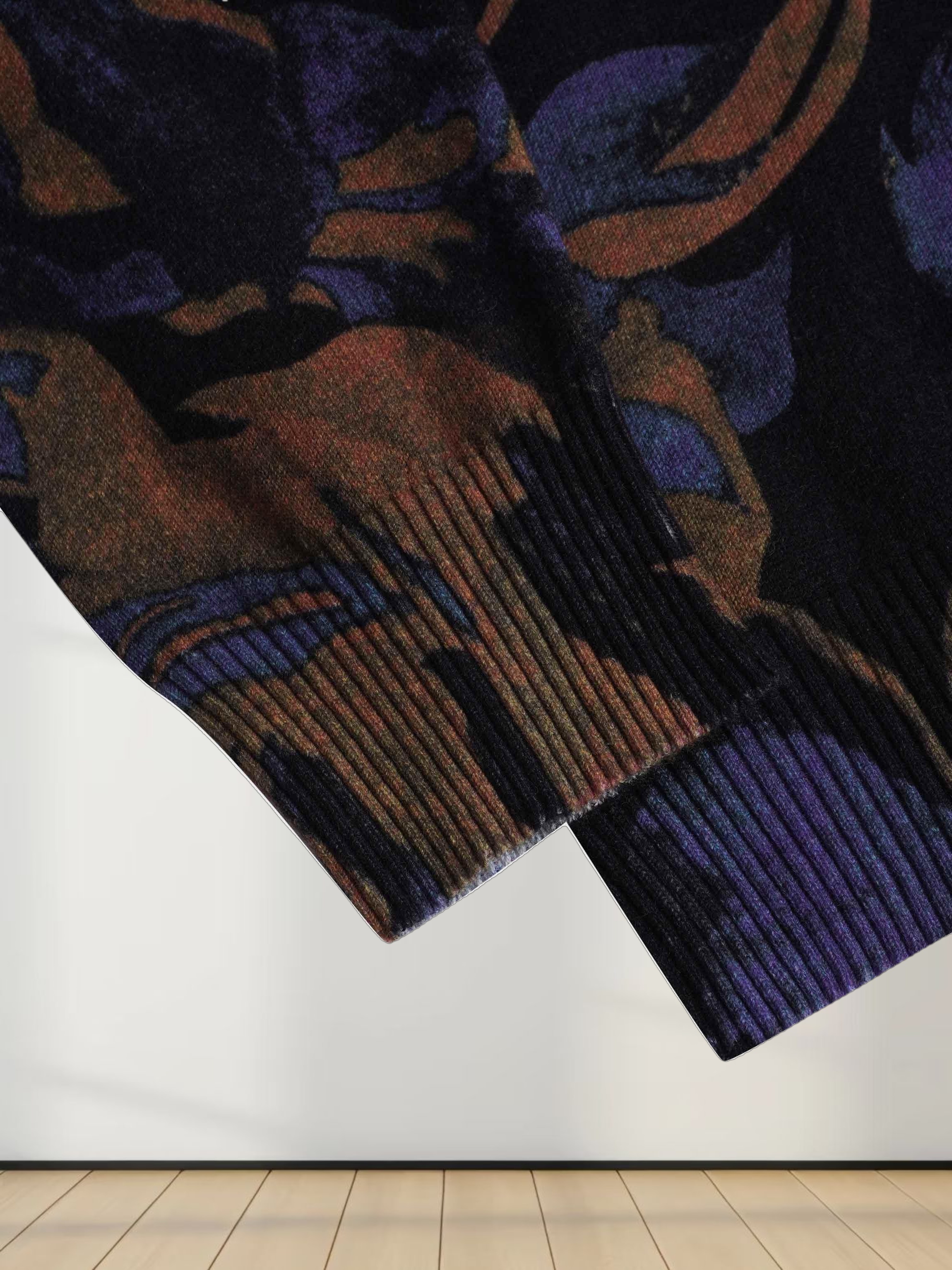 Printed Cardigan-Purple Floral