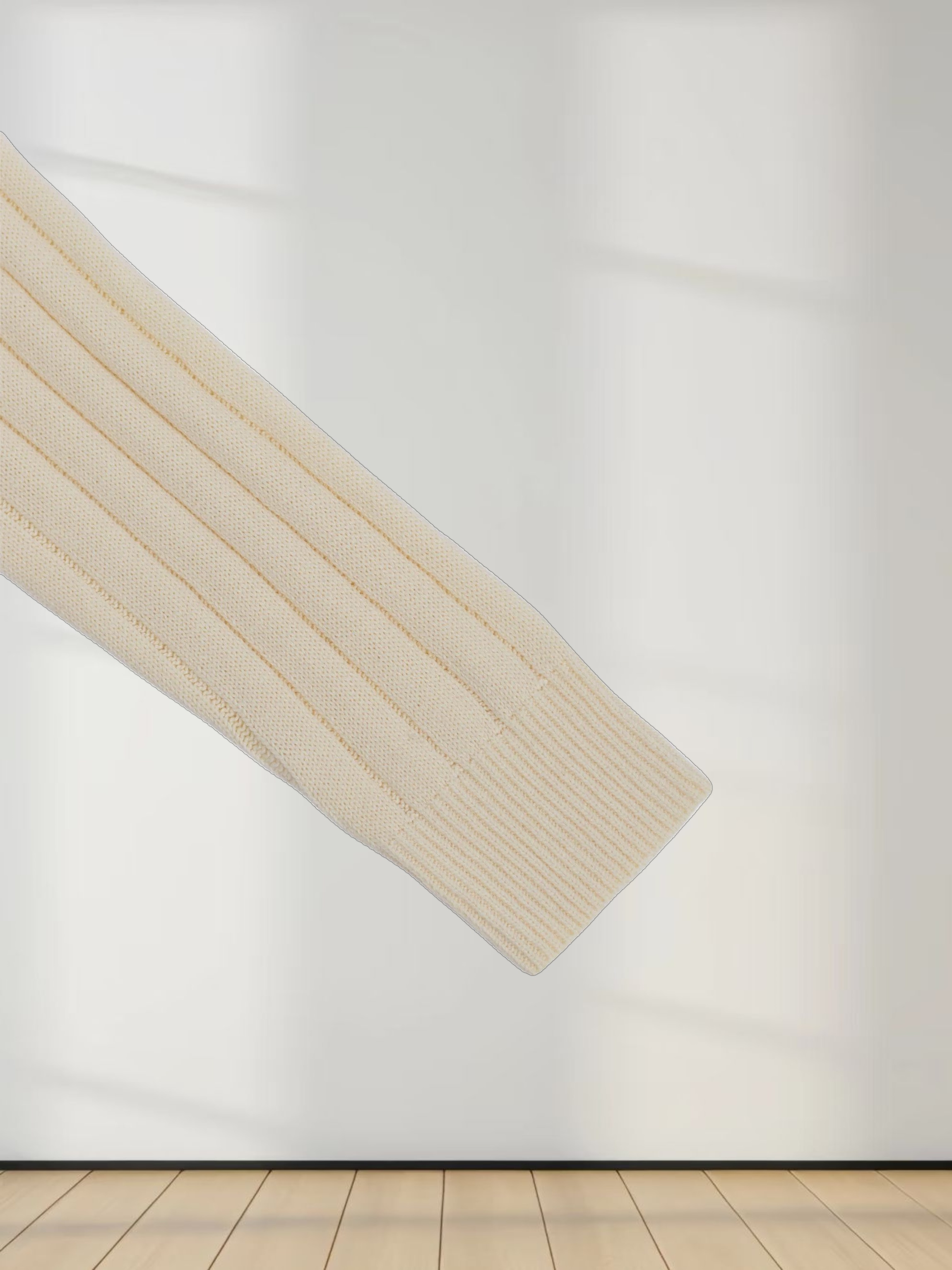 V Neck Stripe Sweater-Cream/Black