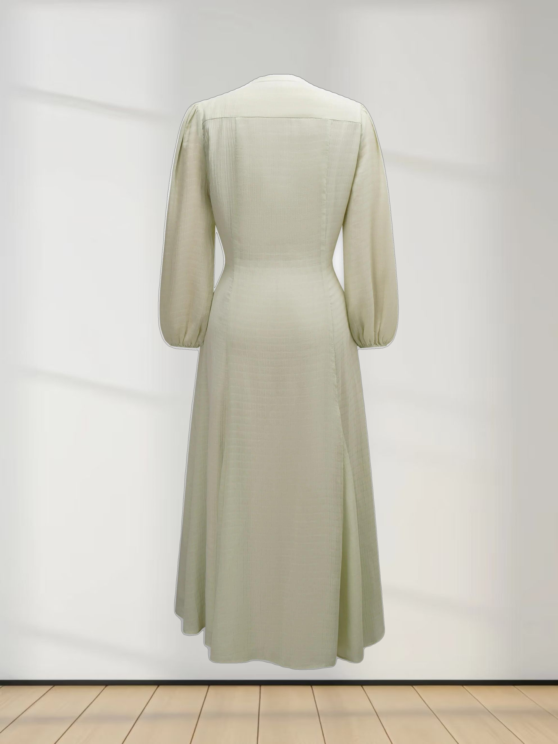 A Line Shirtdress-Celery Crinkle