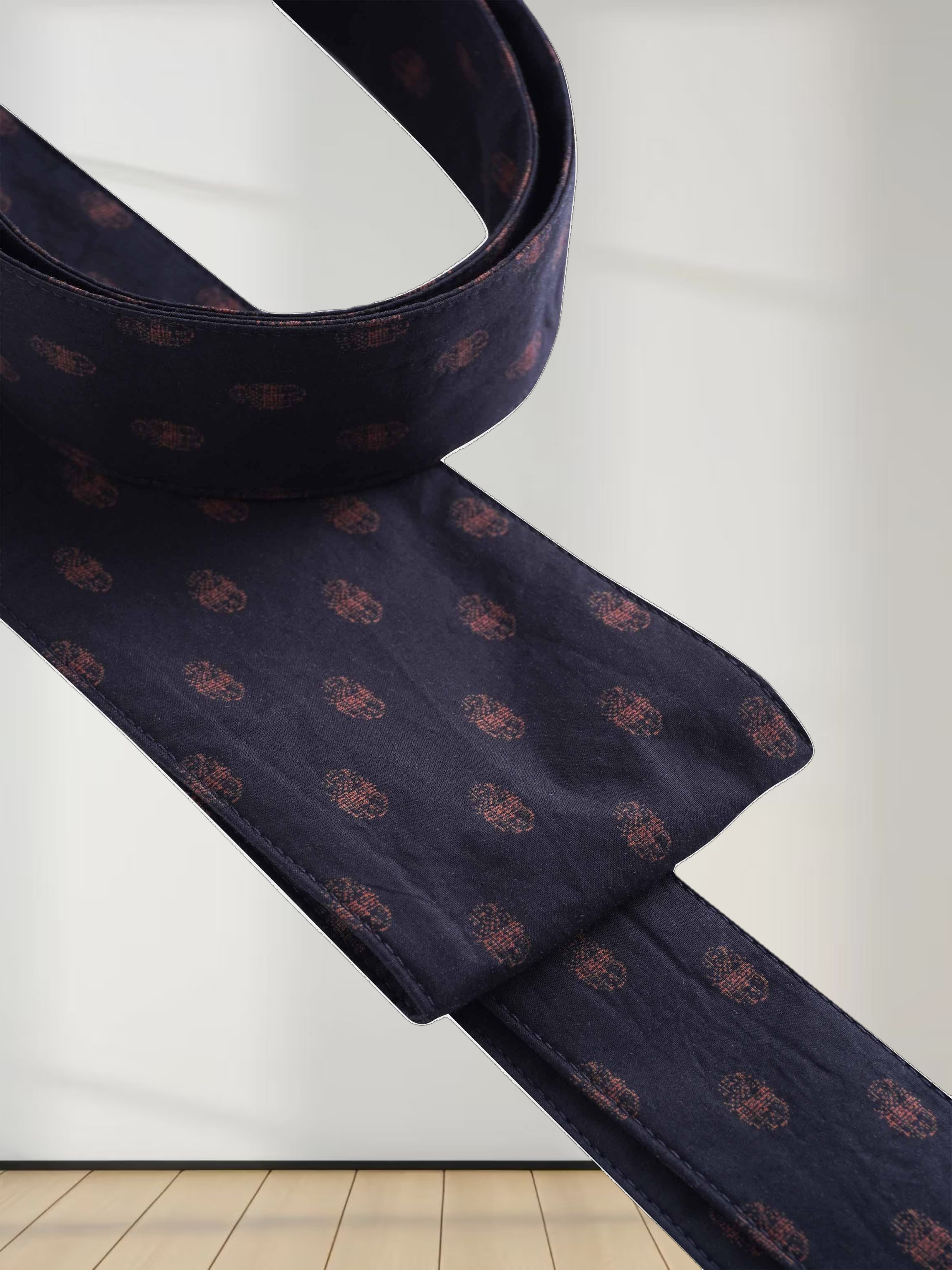 Printed Cotton Belted Shirtdress-Geometric