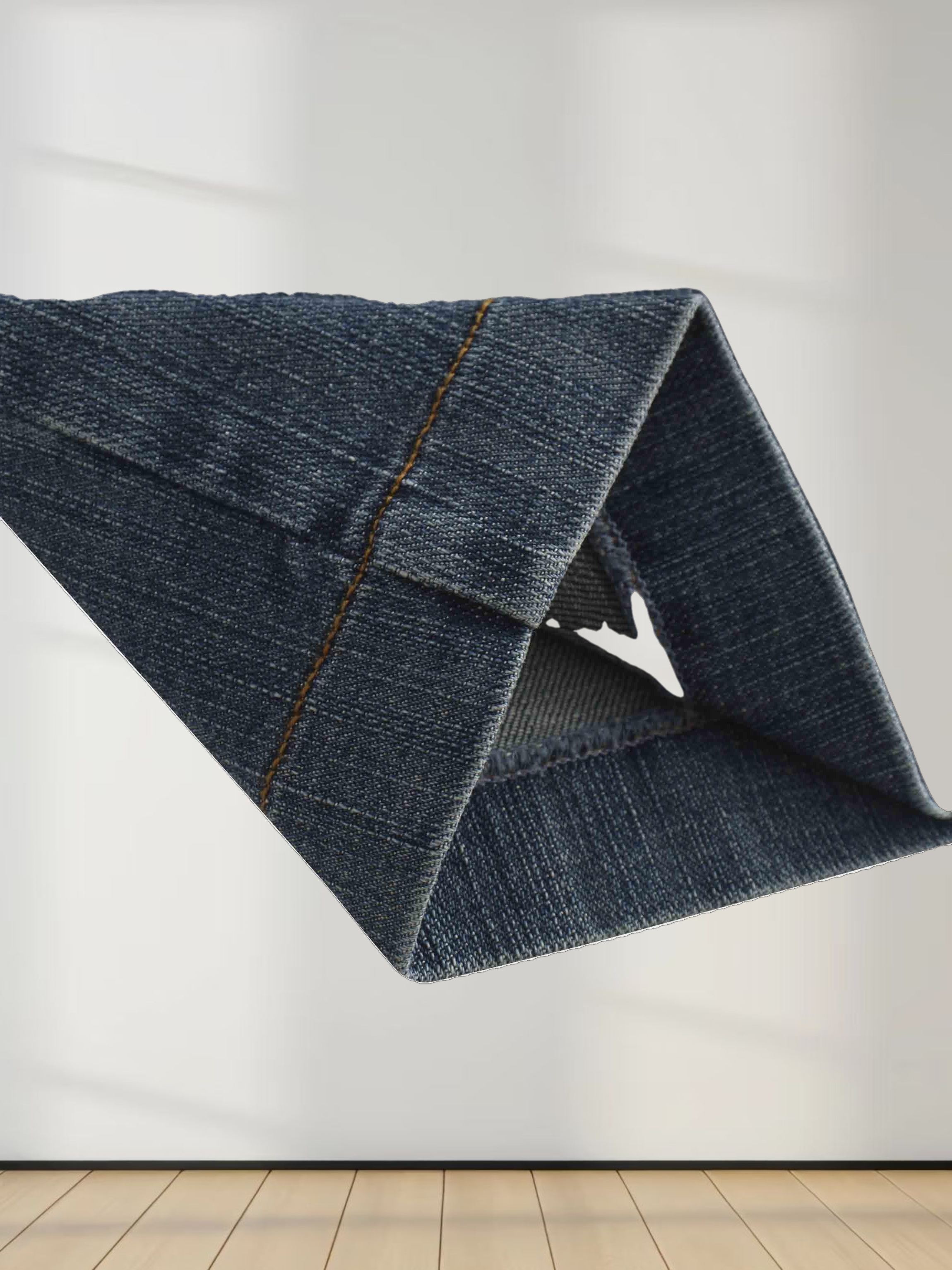 Front Kick Pleat Denim Skirt-Blue