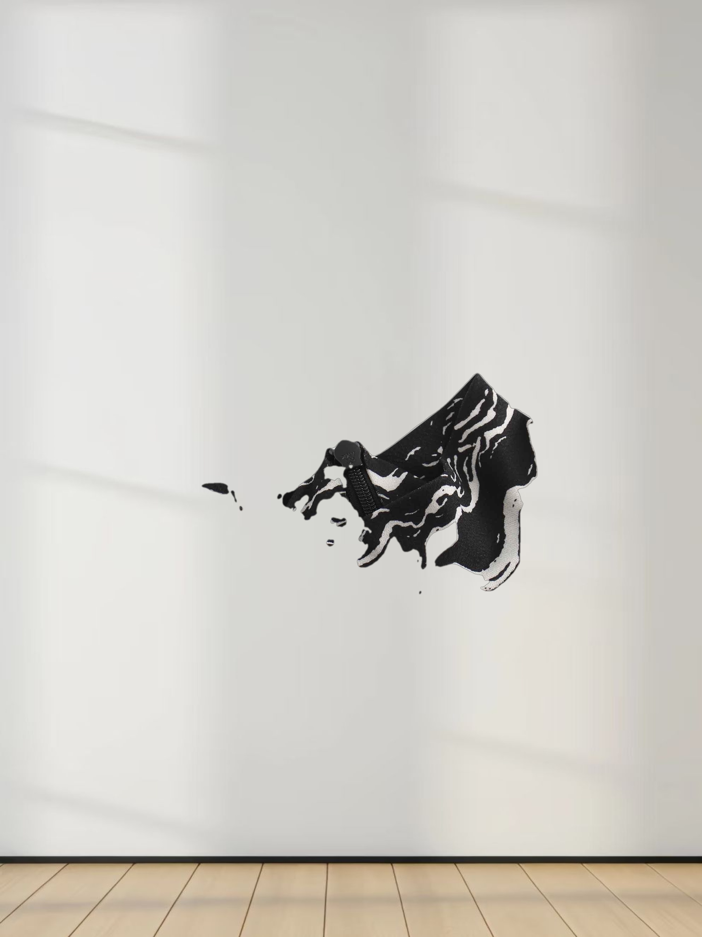 Pleat Bottom Stretch Maxi Dress-Black/White