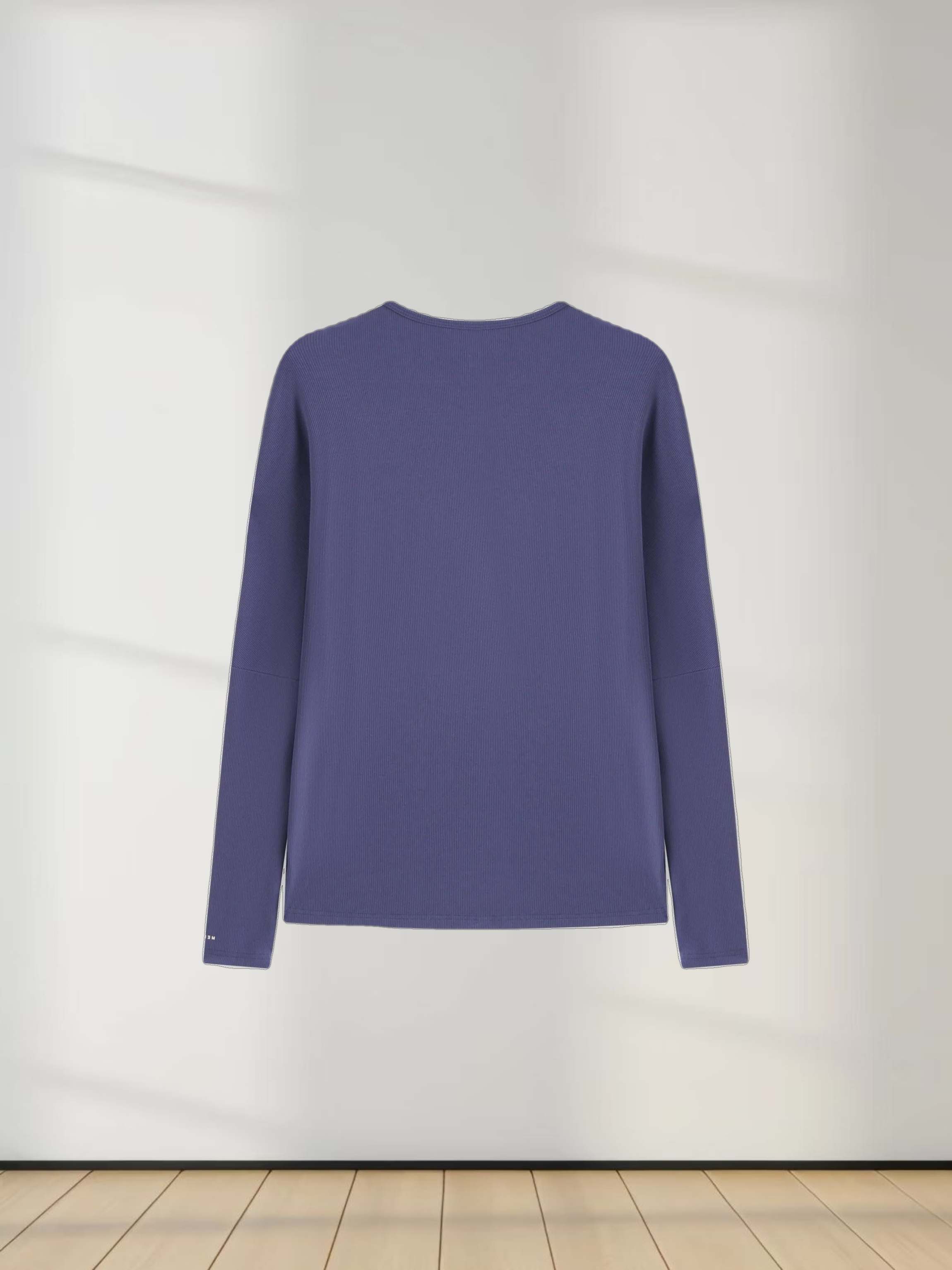 Crew Ribbed Dolman-Indigo Blue