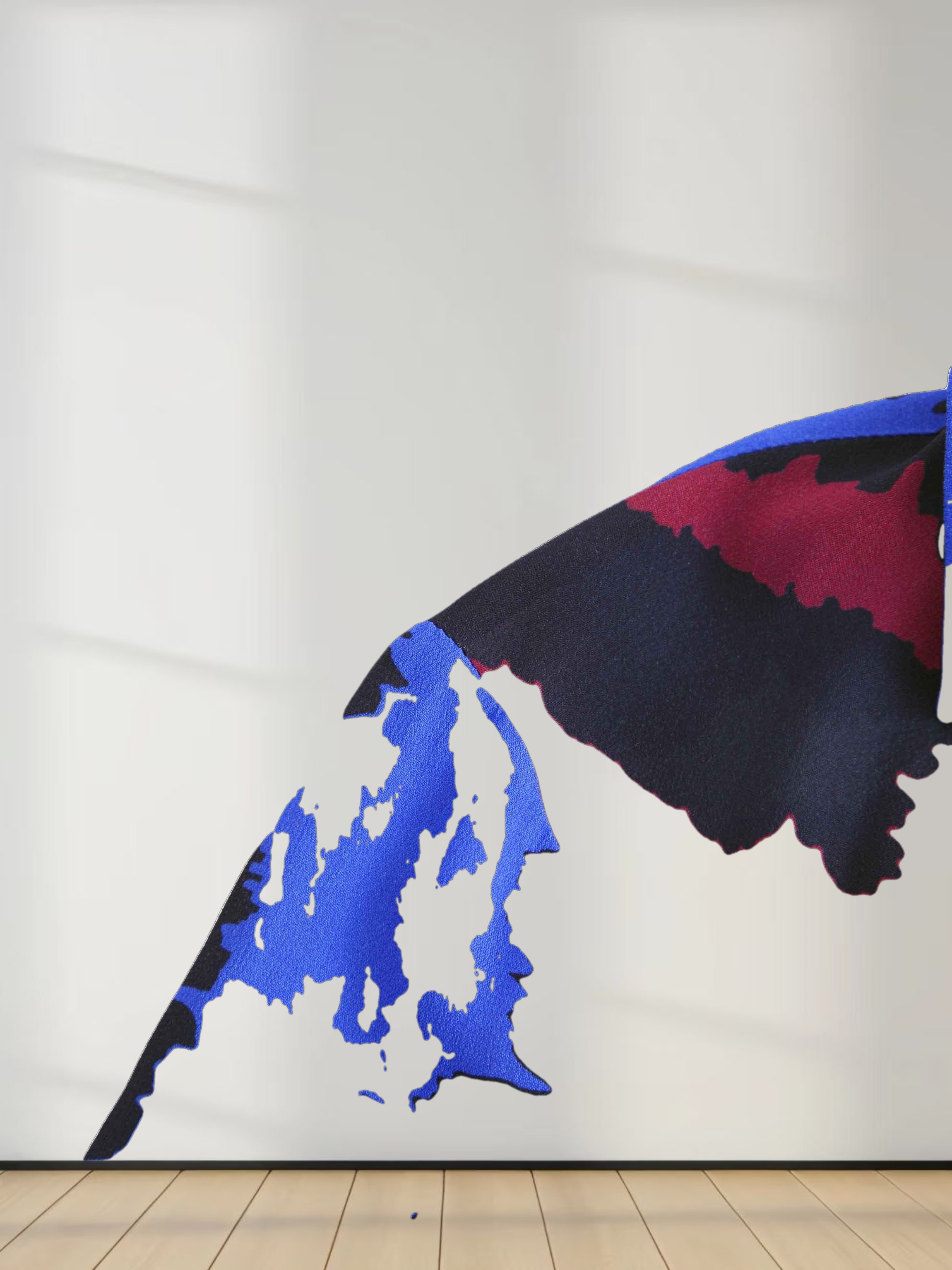 U Shape Wrap Prong Dress-Tie Dye Plaid