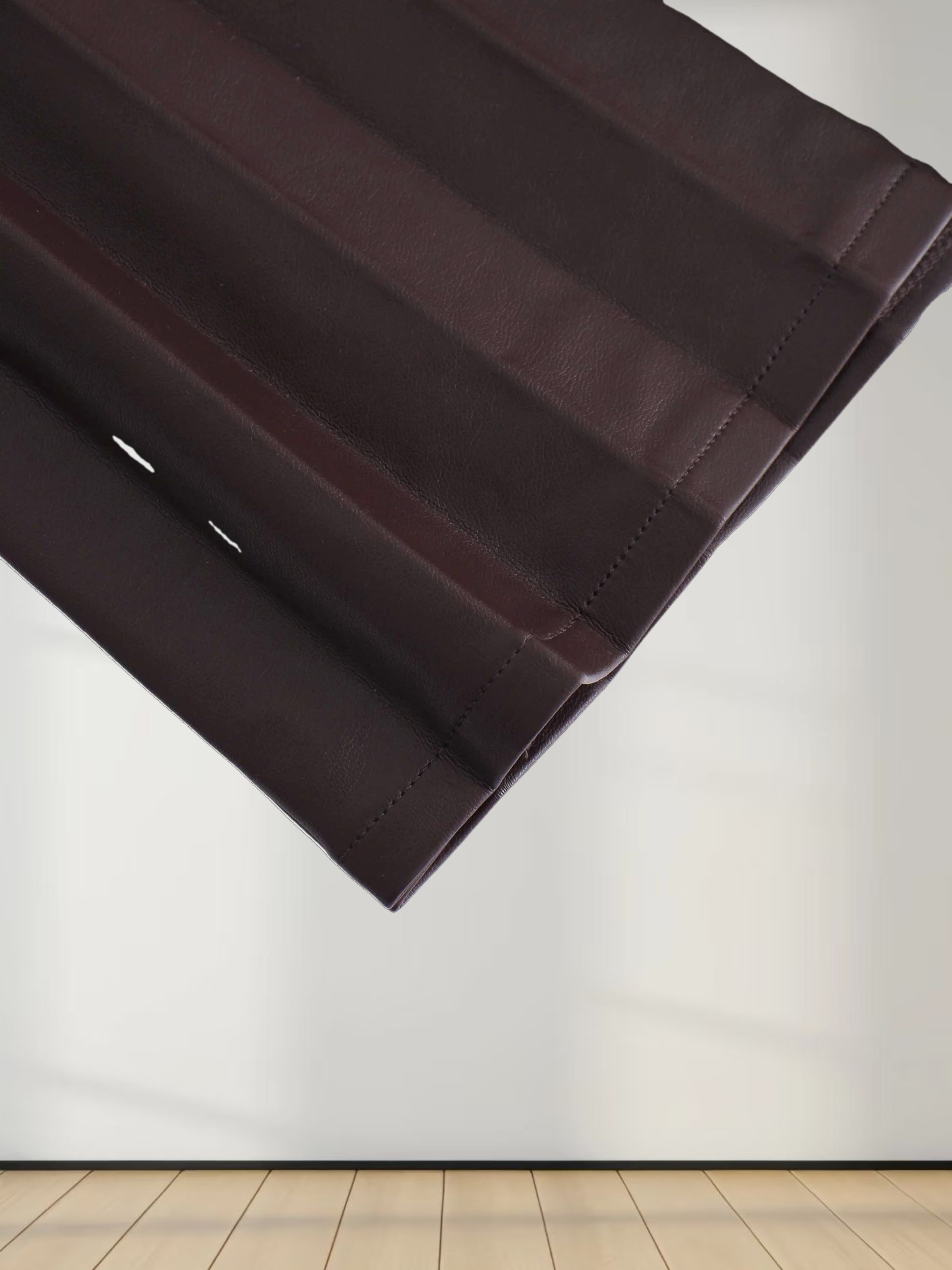 Accordion Pleated Faux Leather Skirt-Brown