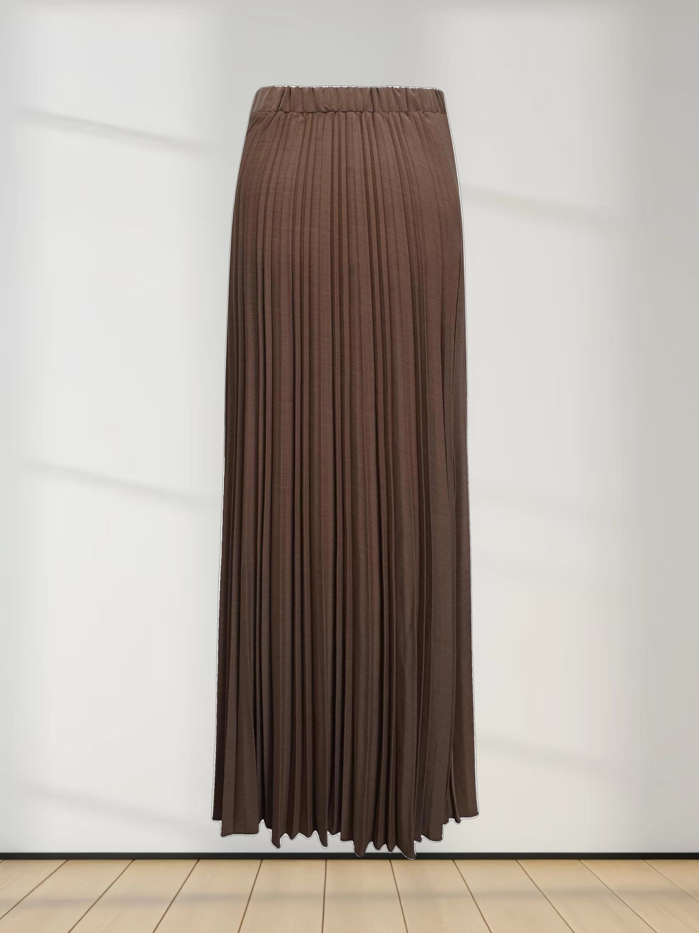 Mix Pleat Skirt-Camel