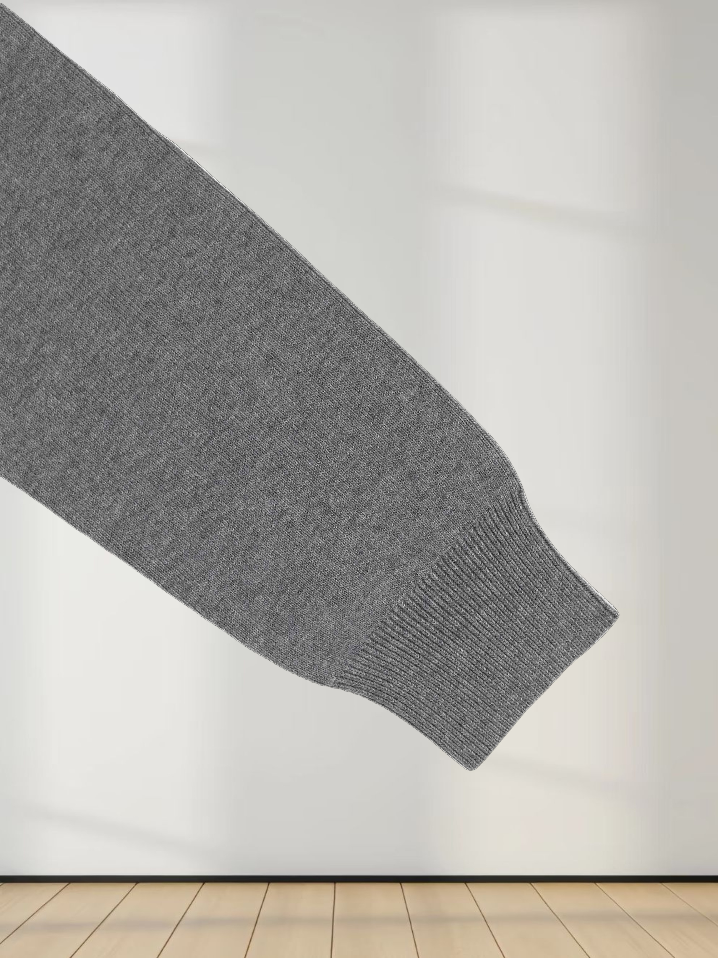 Mock Neck Thin Knit Sweater-Grey