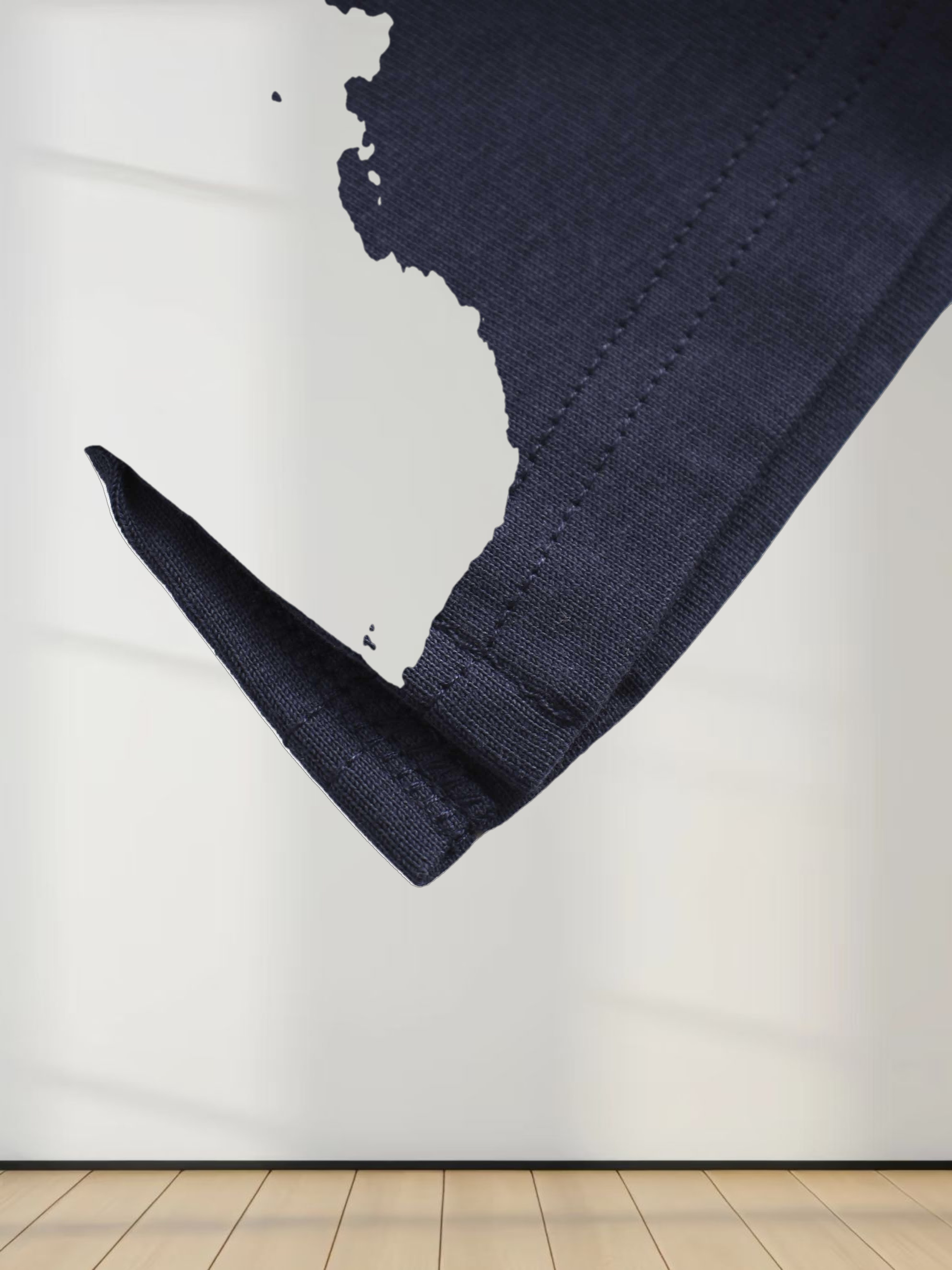 Straight Maxi Drawstring T-Shirt Skirt-Navy