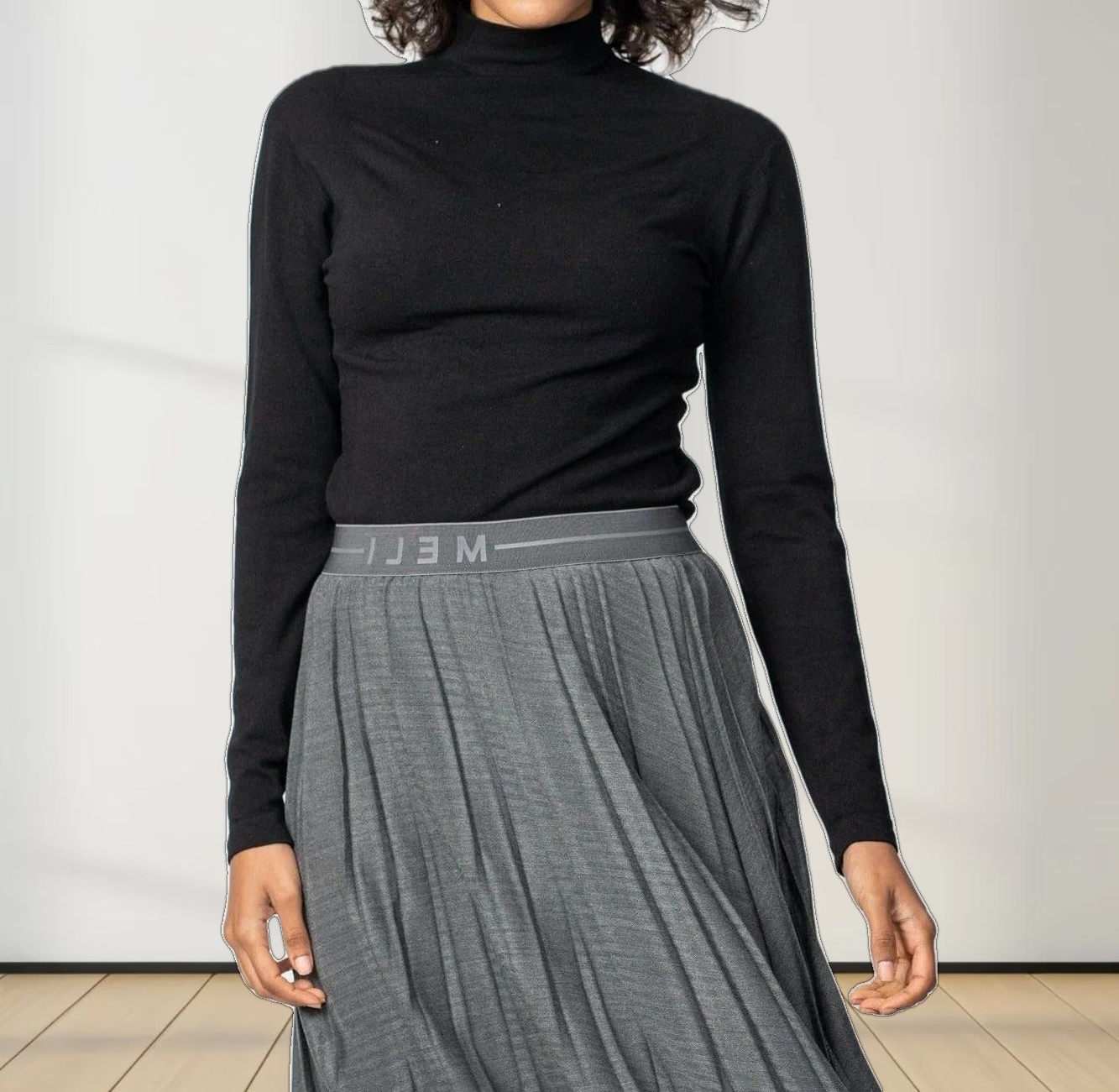 RIBBED TURTLENECK-BLACK