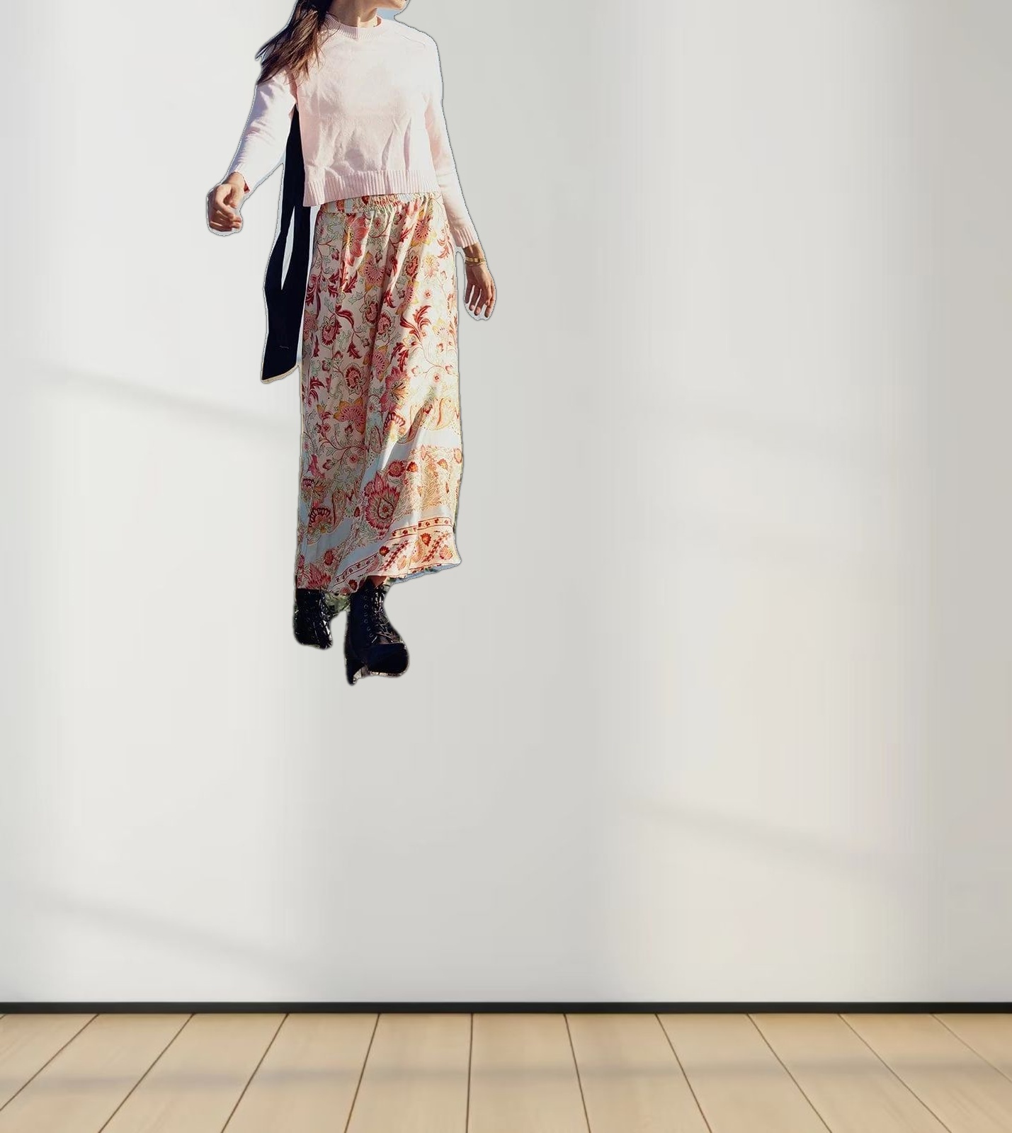 RIBBED BAND SWEATER-LIGHT PINK