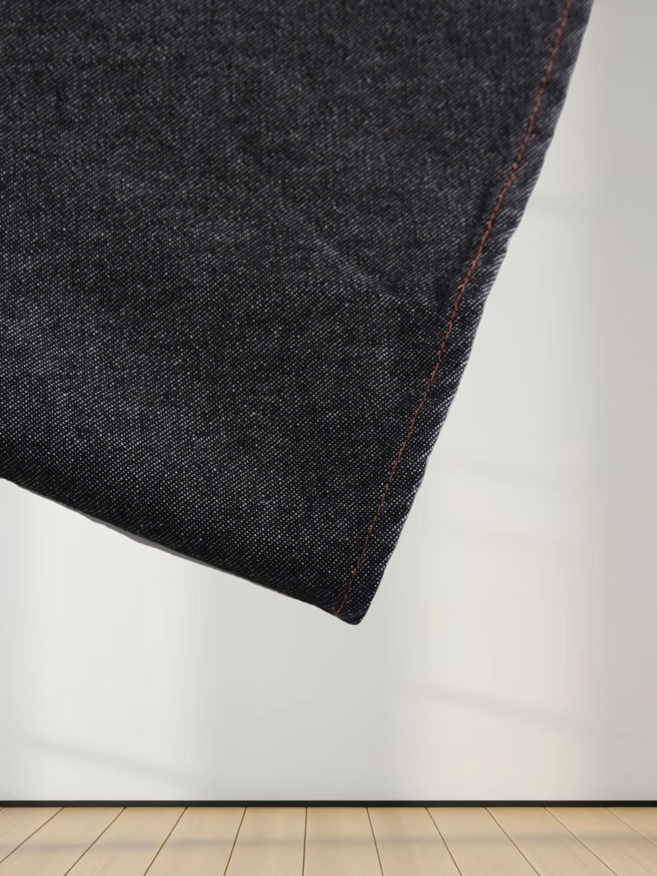 Drop Waist Denim Dress-Black