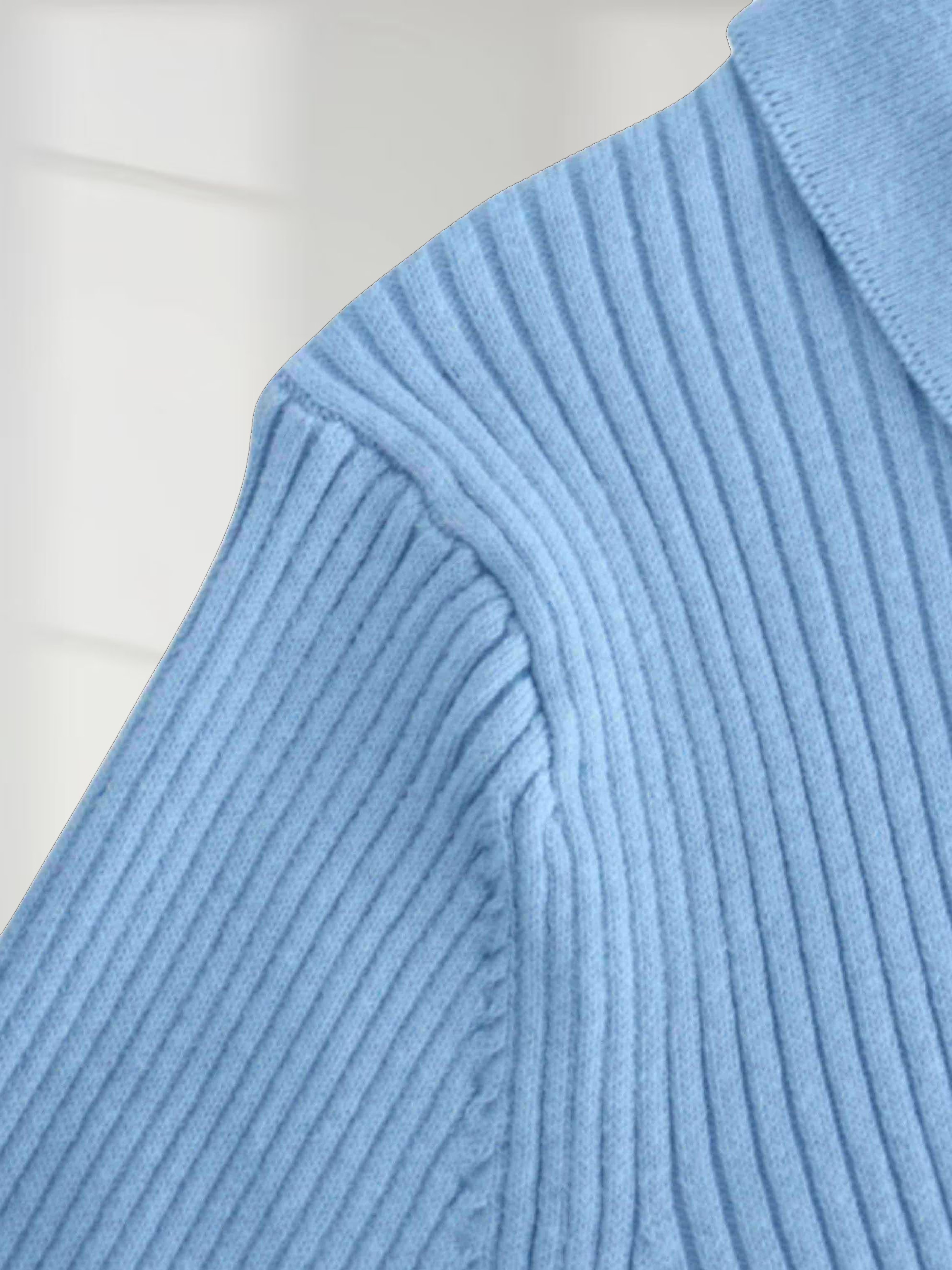 Center Design Sweater-Periwinkle