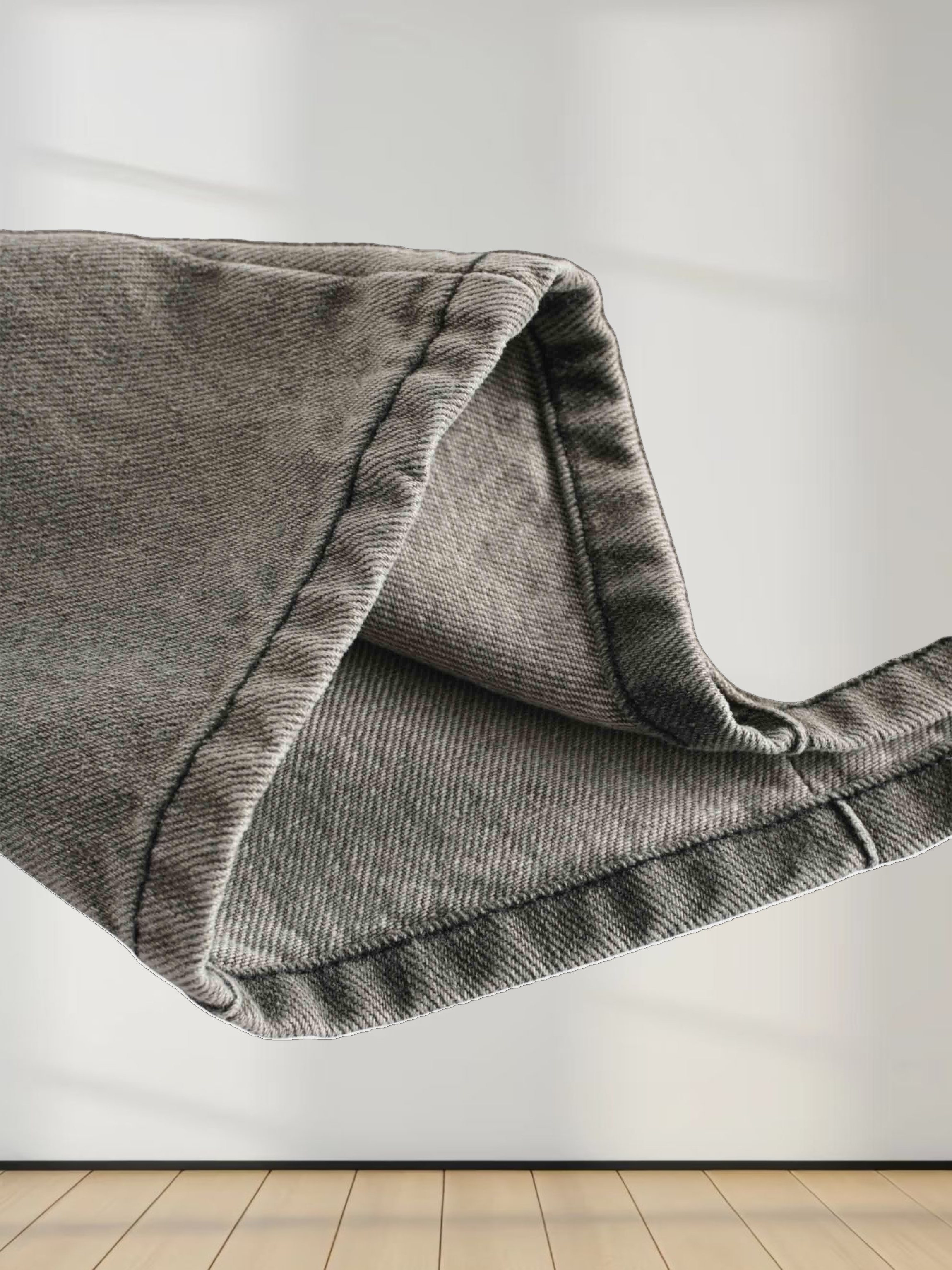 Stitched Pleated Skirt-Grey