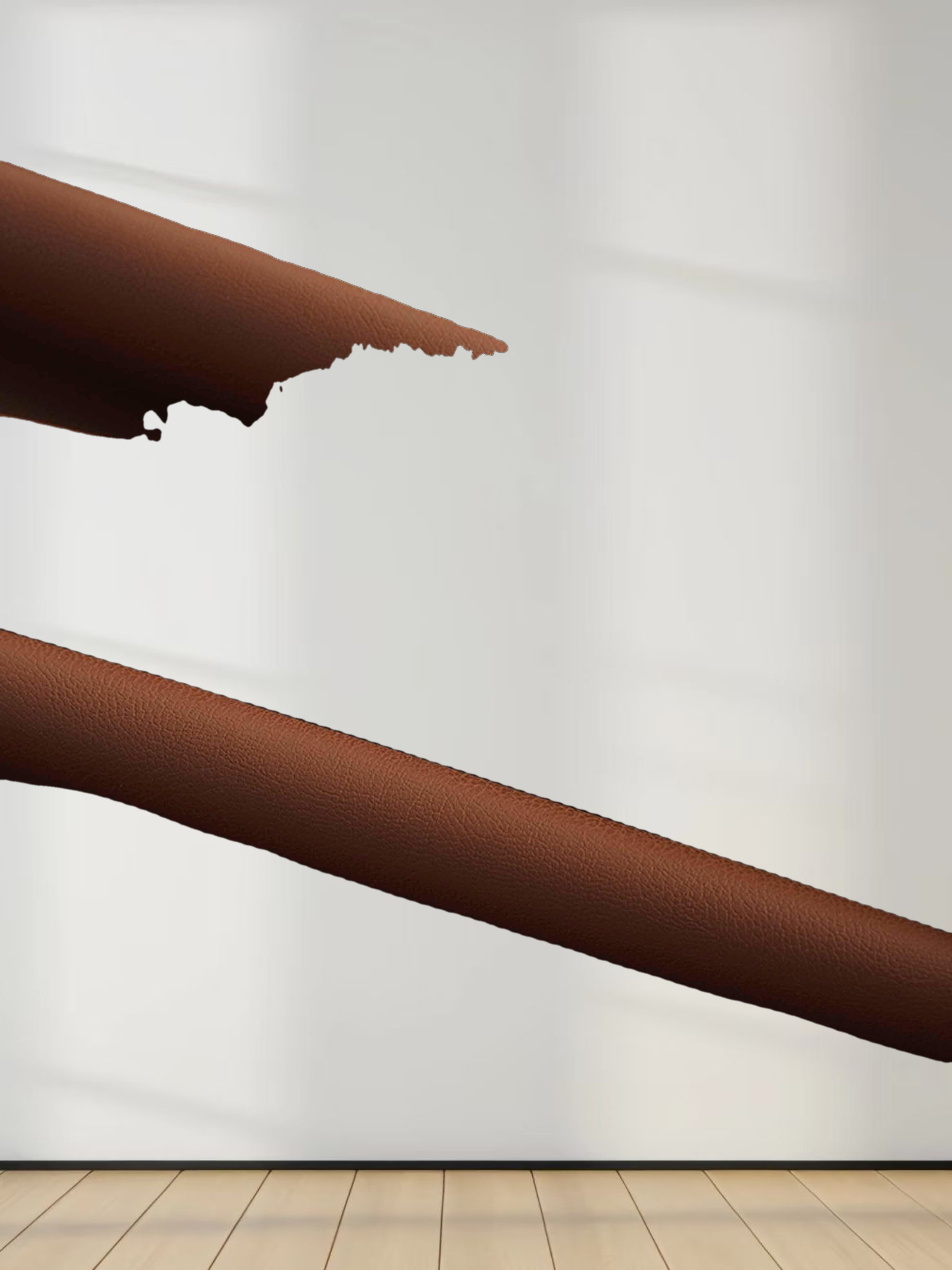 Faux Leather Seamed Jumper-Brown