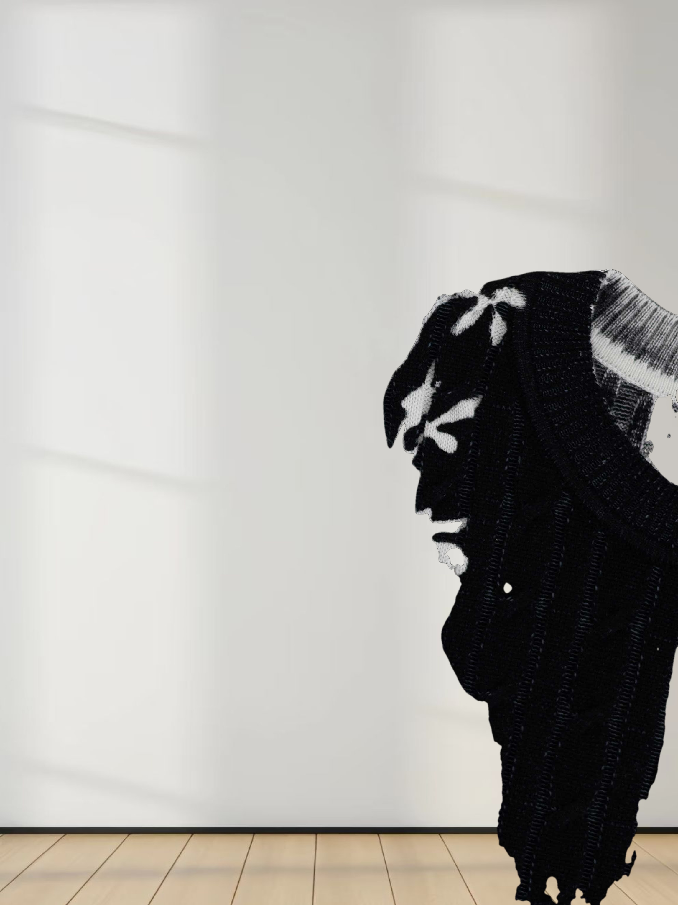 Printed Cable Sweater-Floral Border