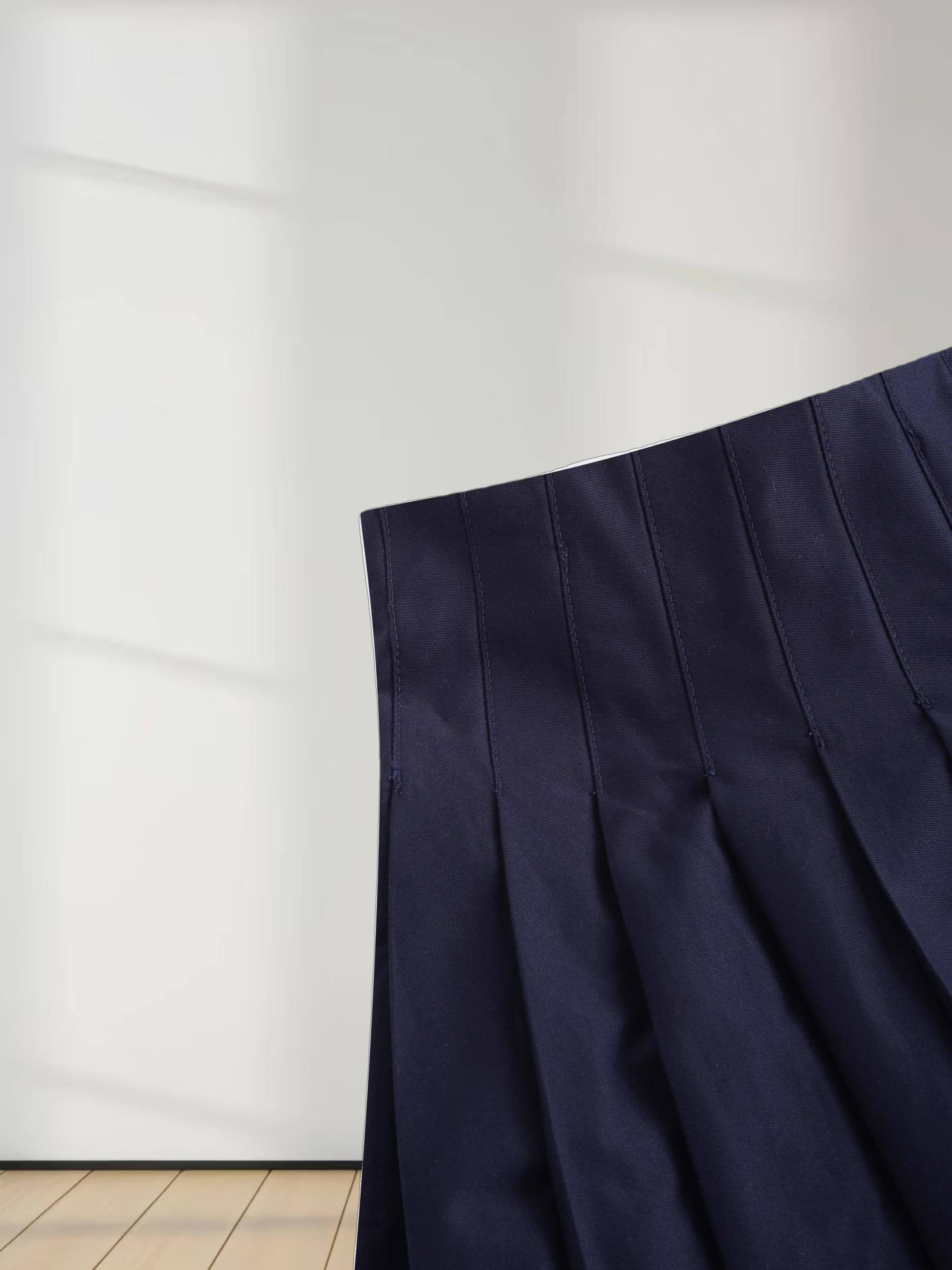 Full Pleated Skirt-Navy