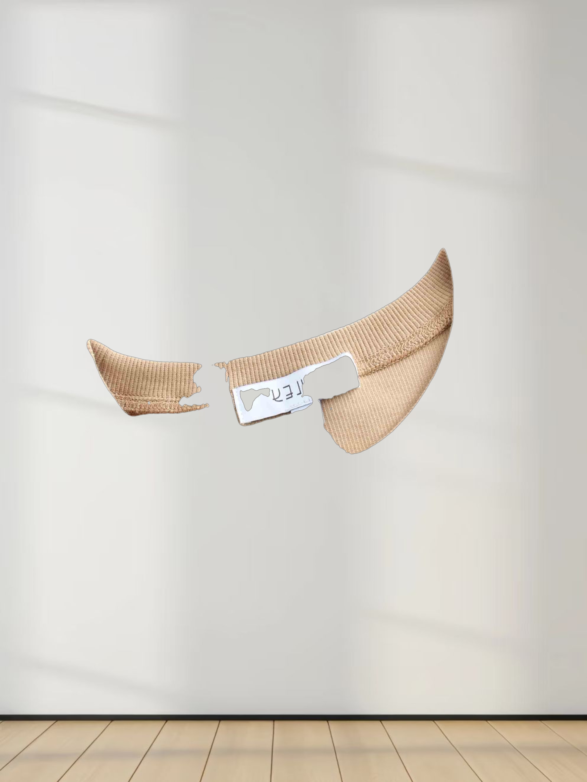 Ribbed Crew Neck Puff Sleeve Top-Tan