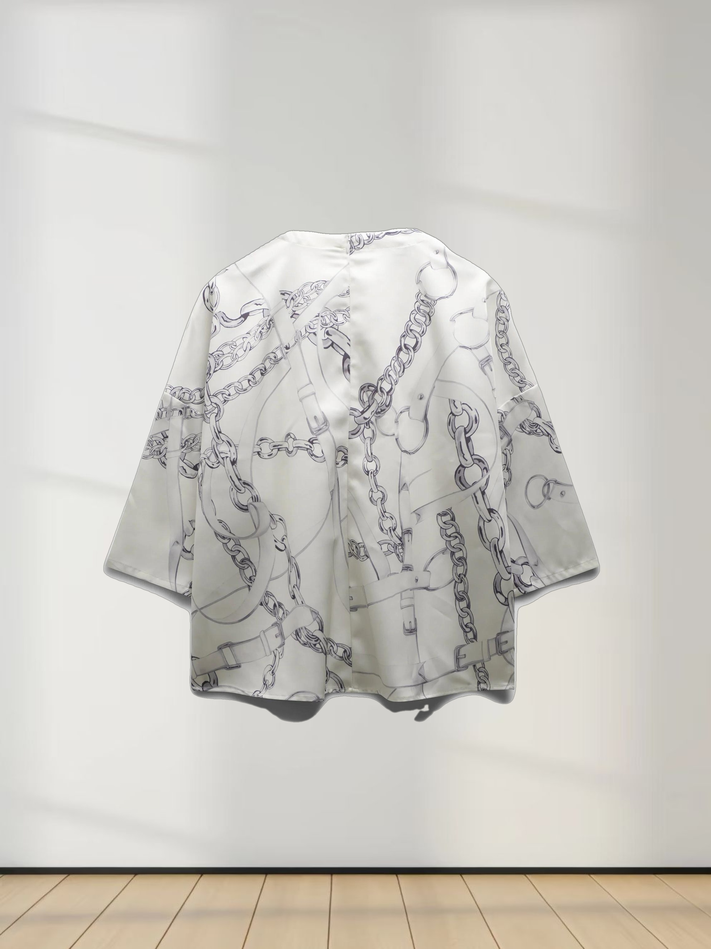 Faux Satin Crop Swing Top-Chains