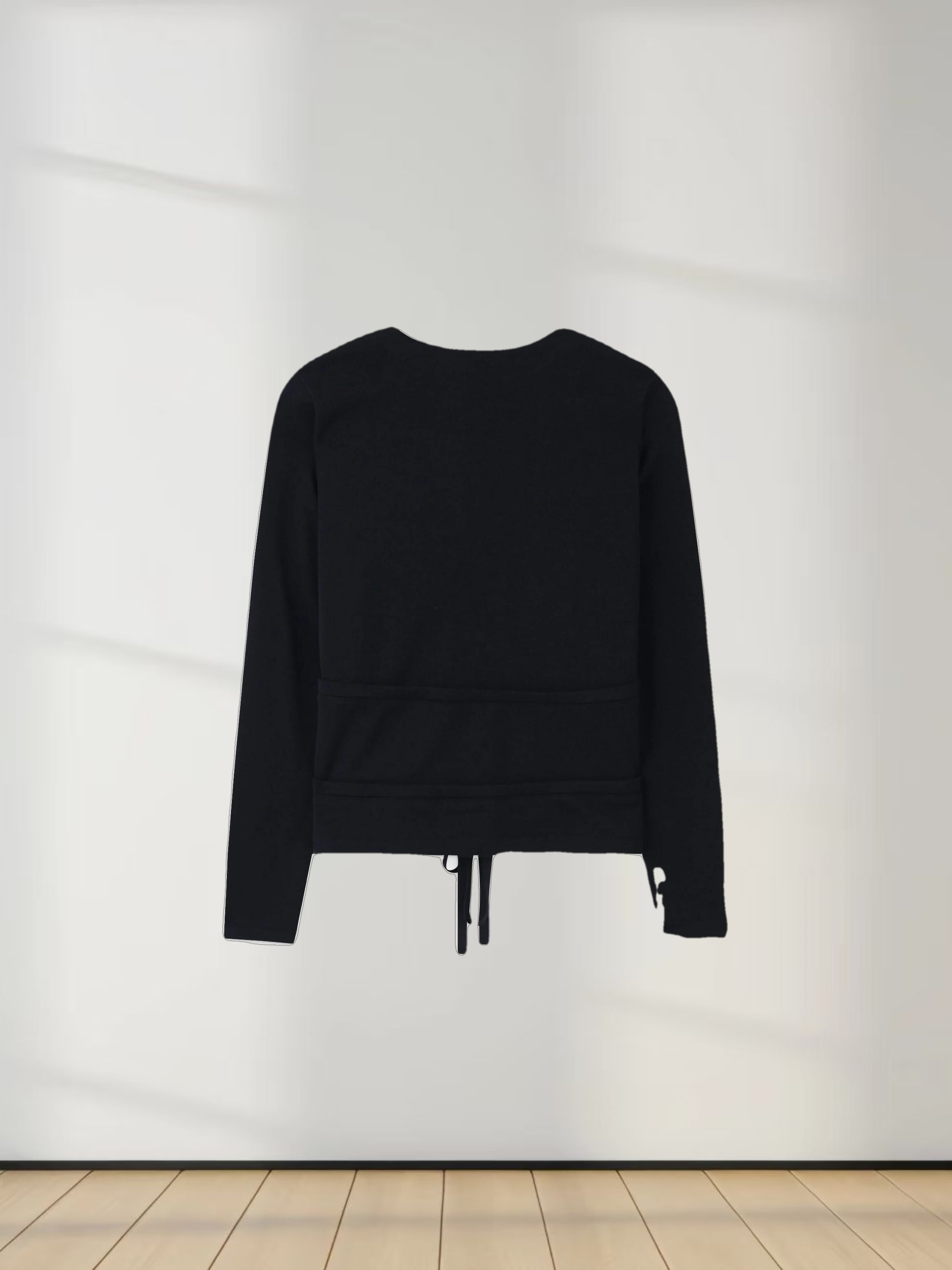 Double Tie Cardigan-Black