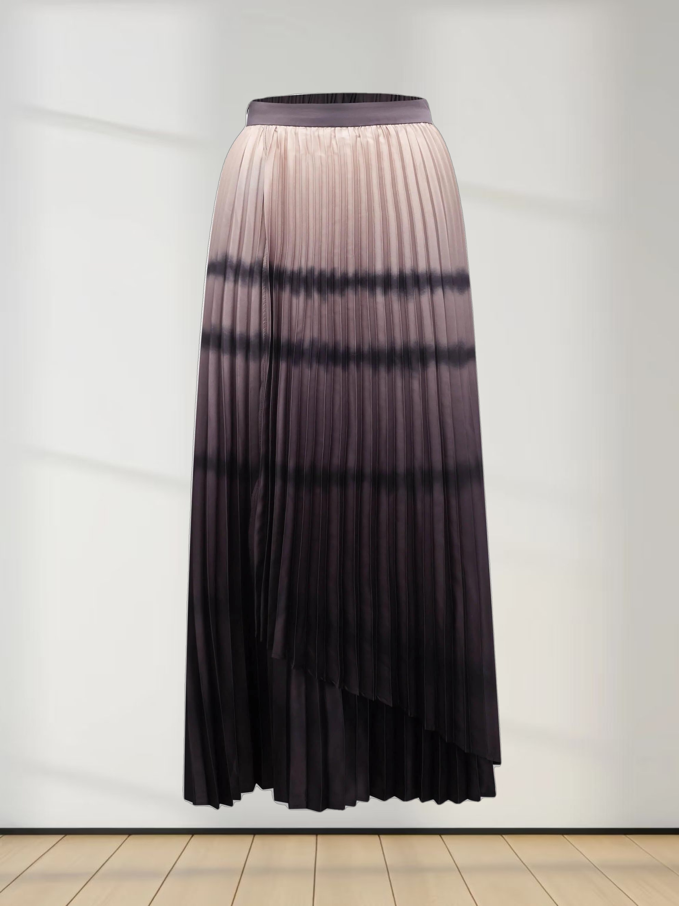 Ombre Faux Wrap Skirt - Brown