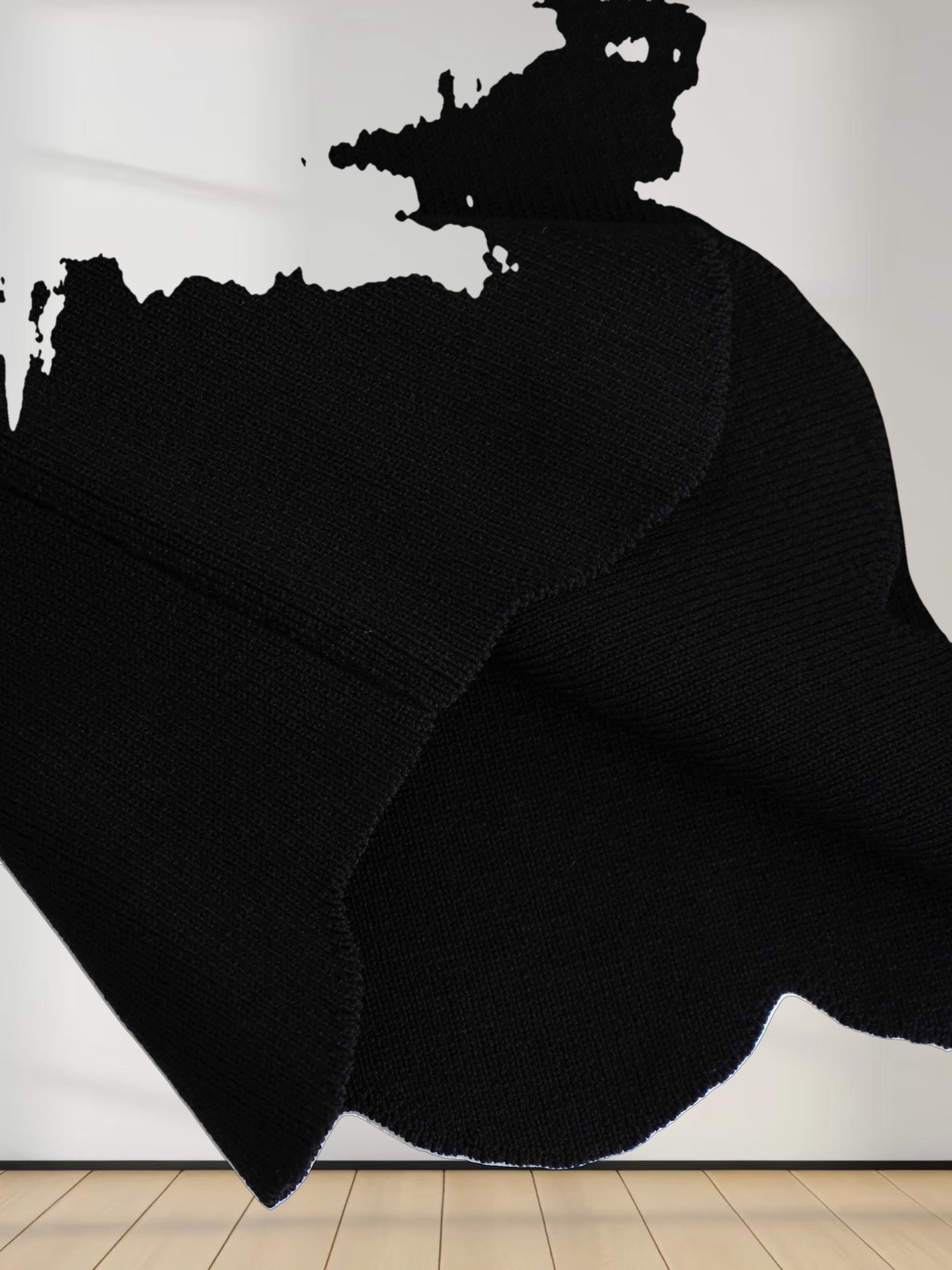 Scallop Edge Crew Cardigan SHORT-Black