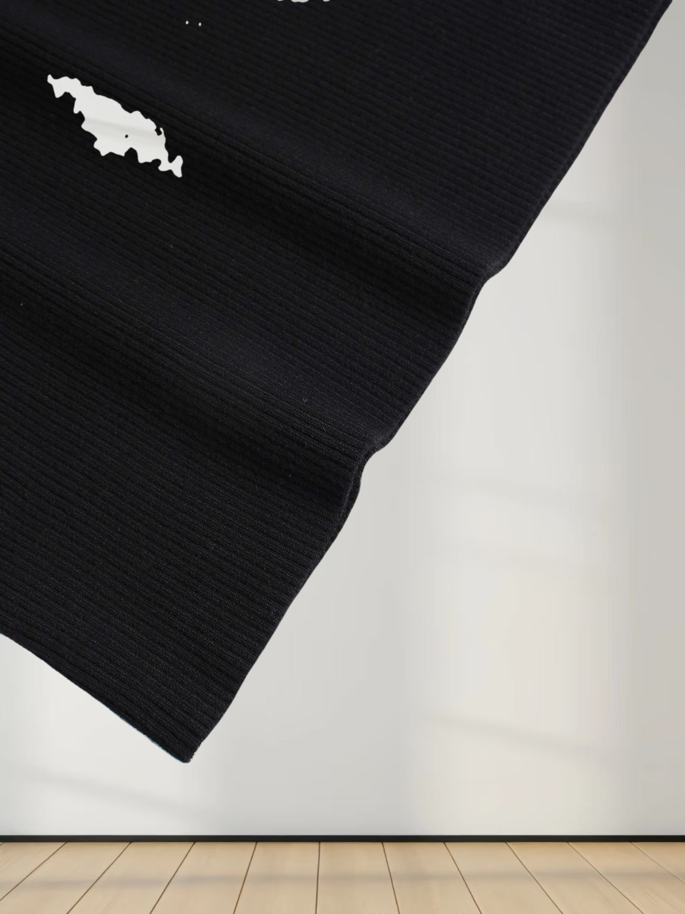 Knit Ribbed Turtleneck-Black