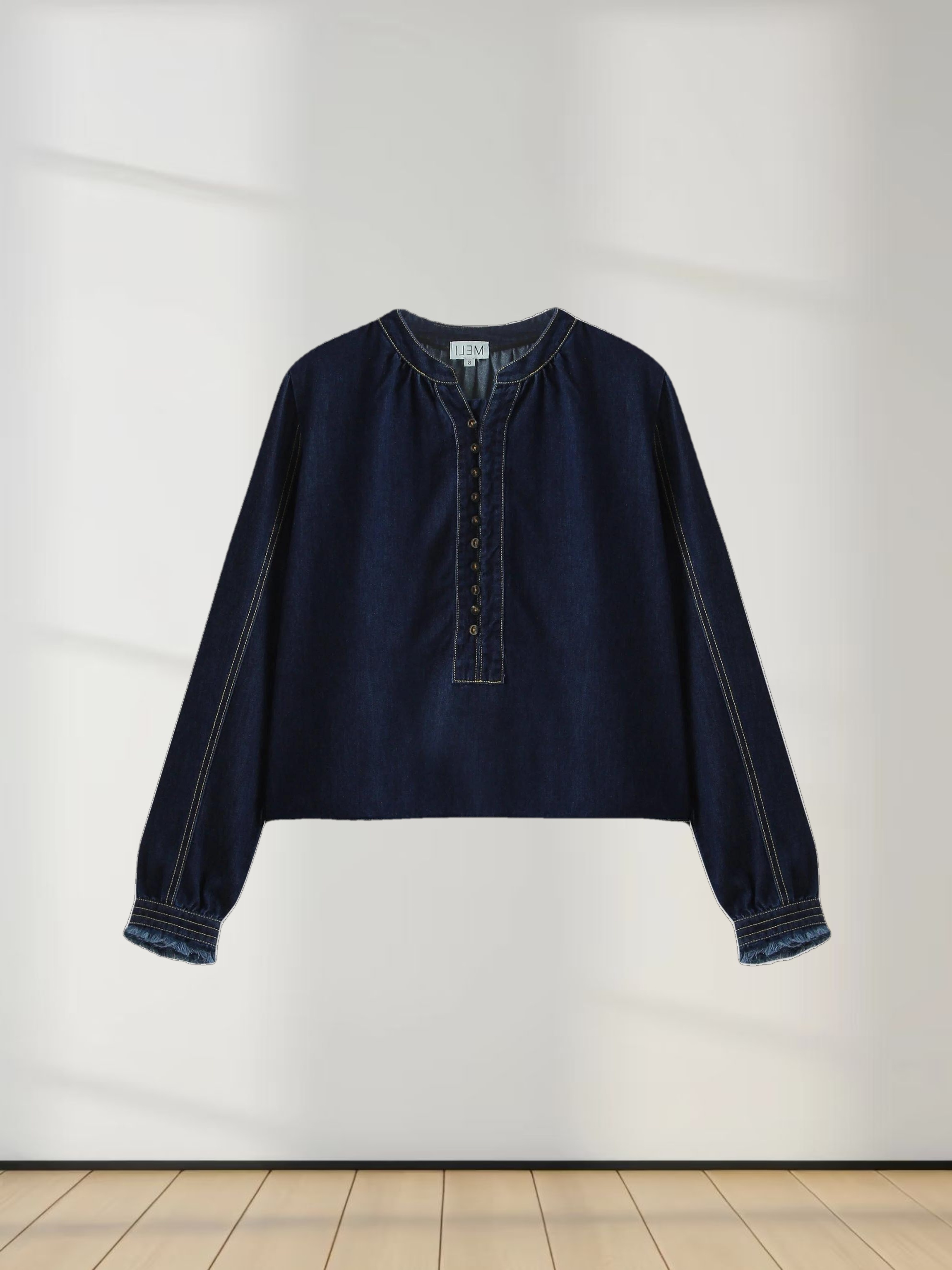 Denim Trapeze Top-Blue Denim