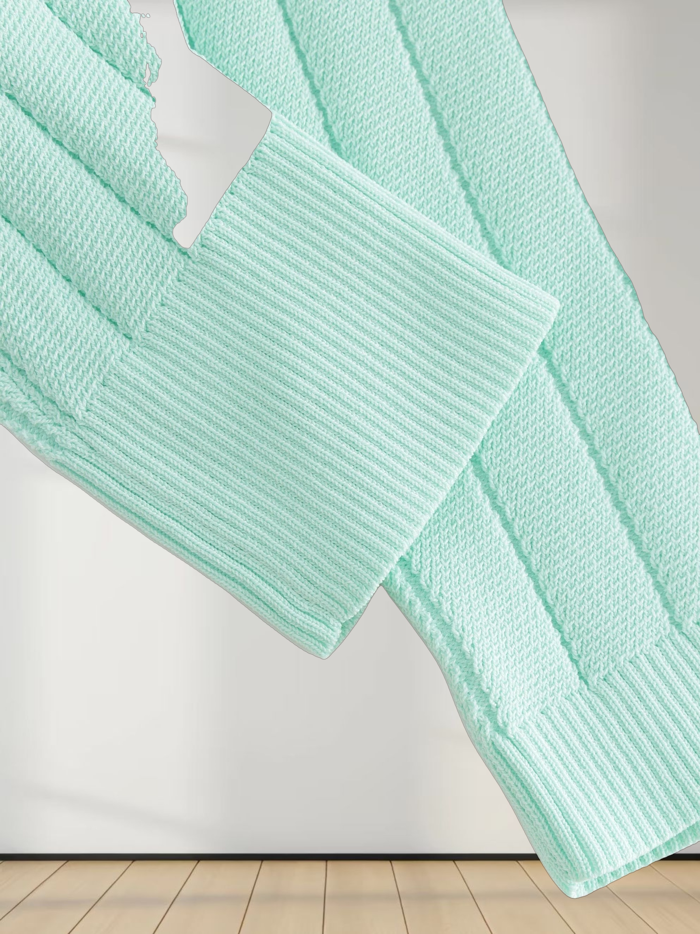 Silky Knit Cropped Cardigan-Mint Green