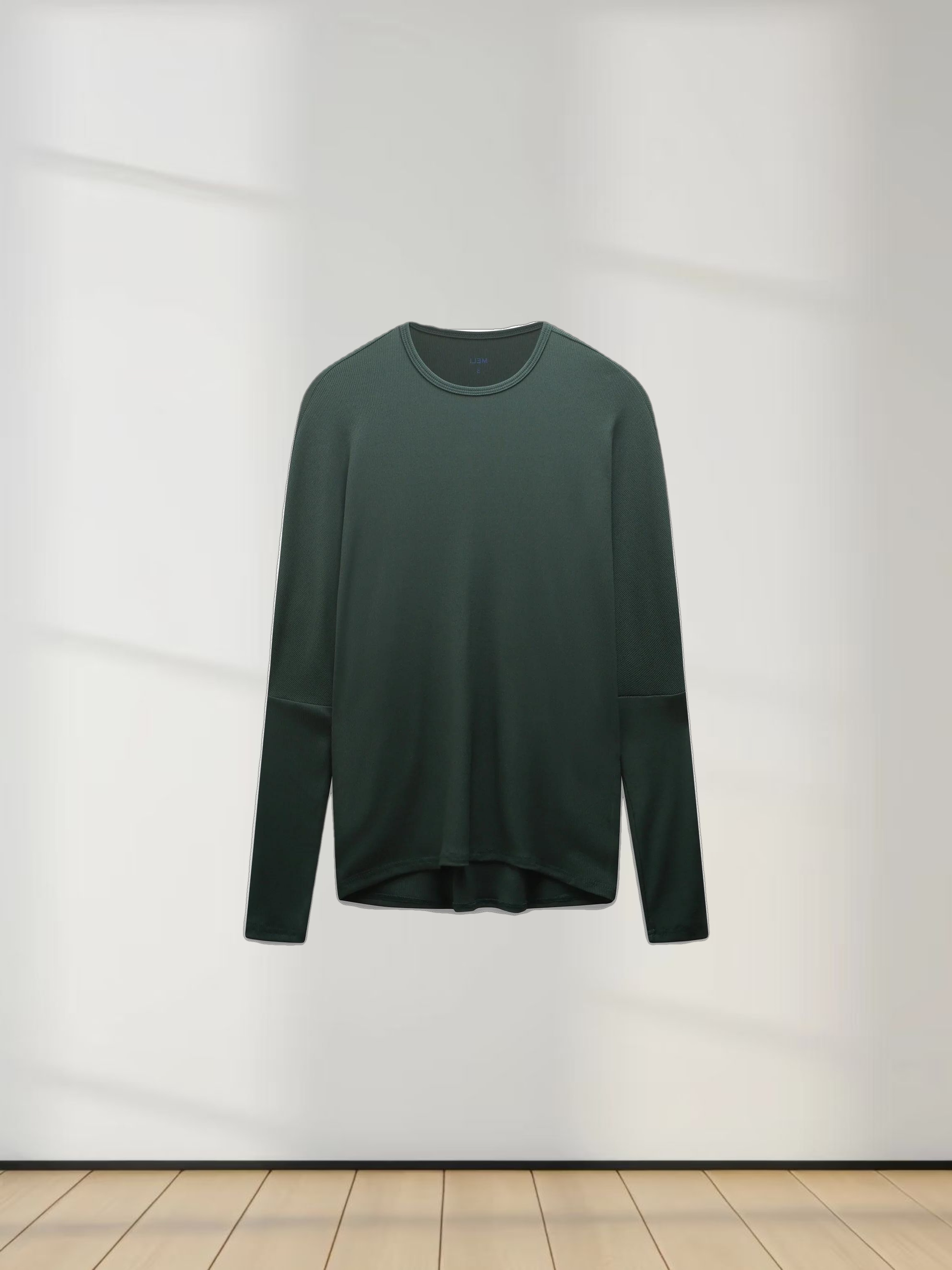 CREW RIBBED DOLMAN-EMERALD GREEN