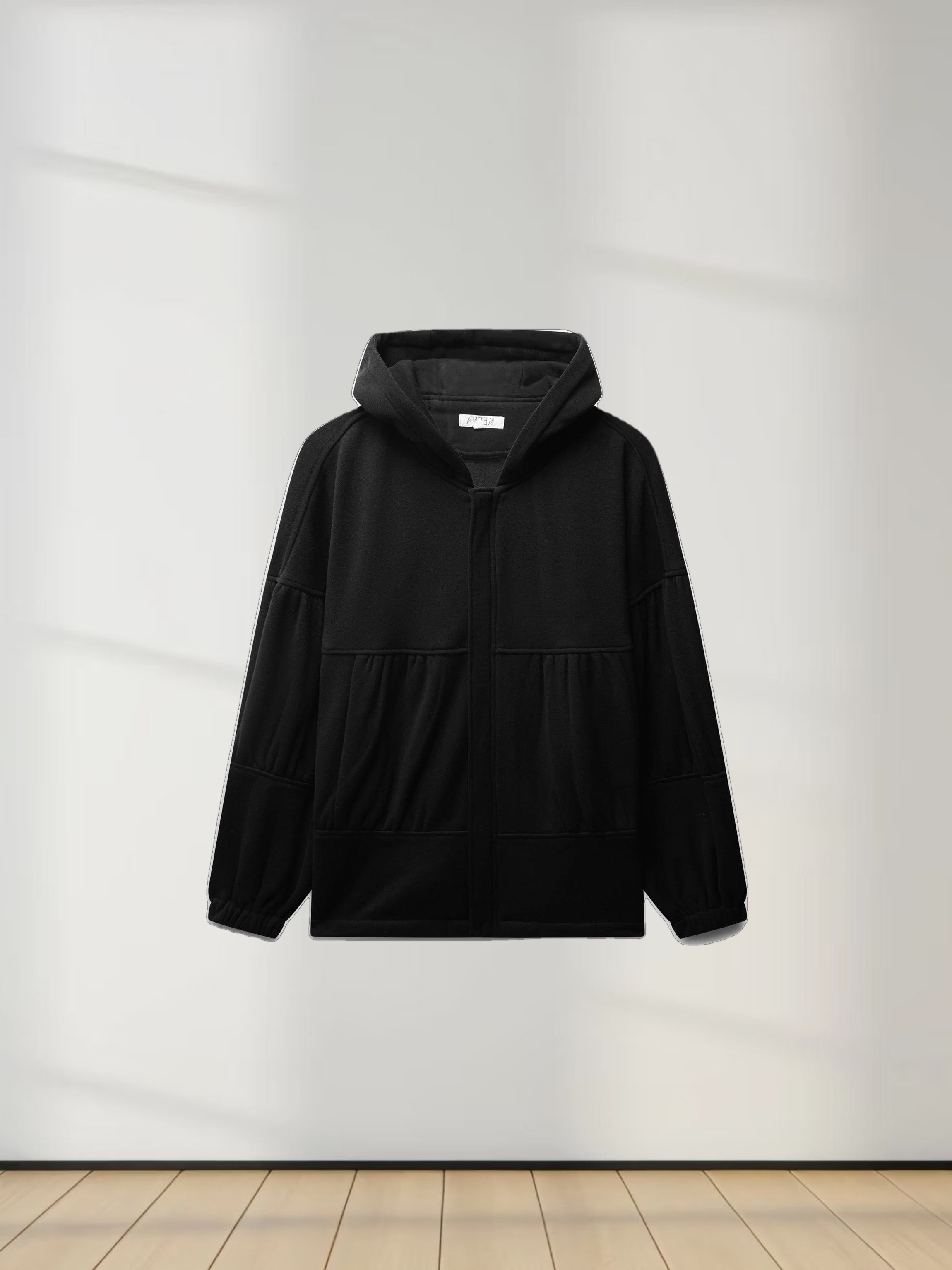 Bubble Sweatershirt Jacket-Black